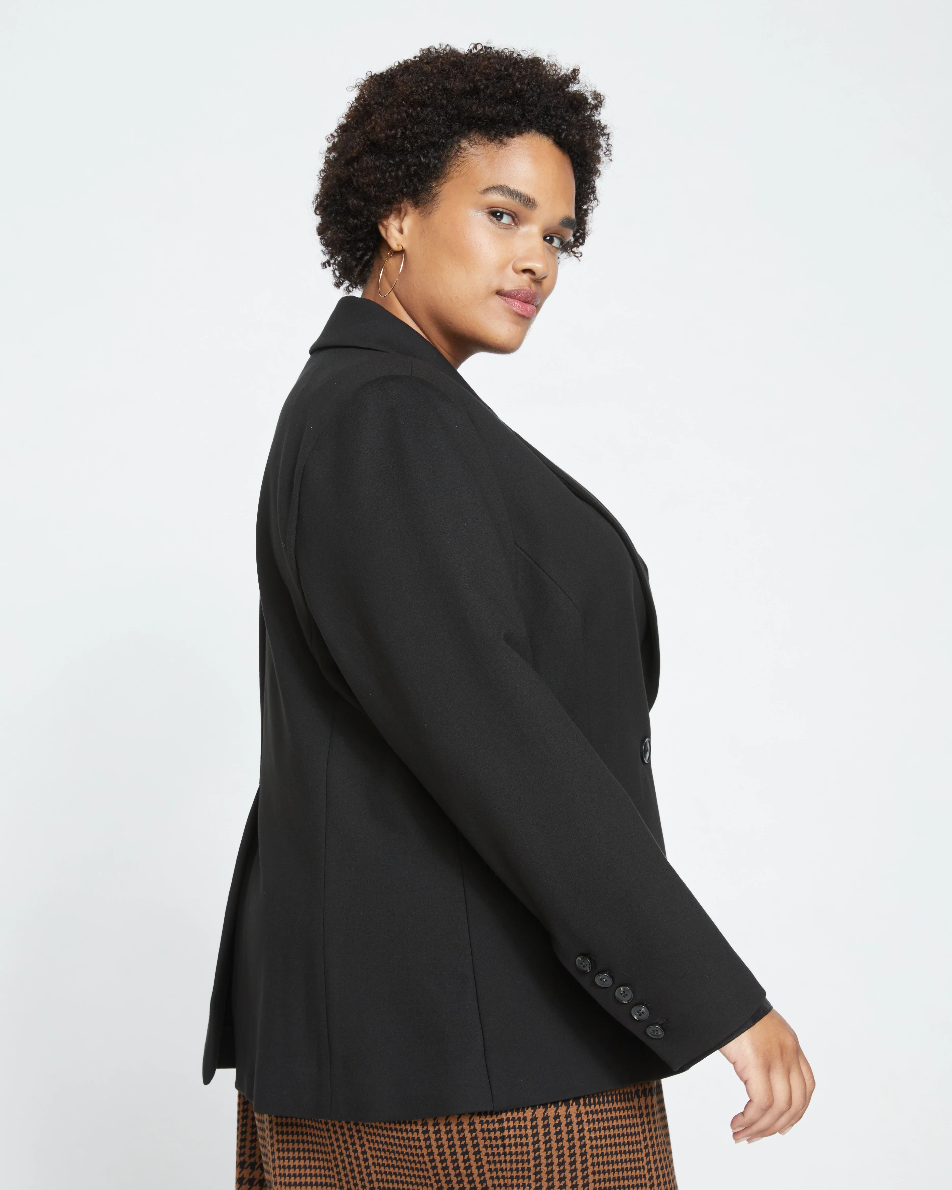 Bianca Double Breasted Ponte Blazer - Black - Image 4