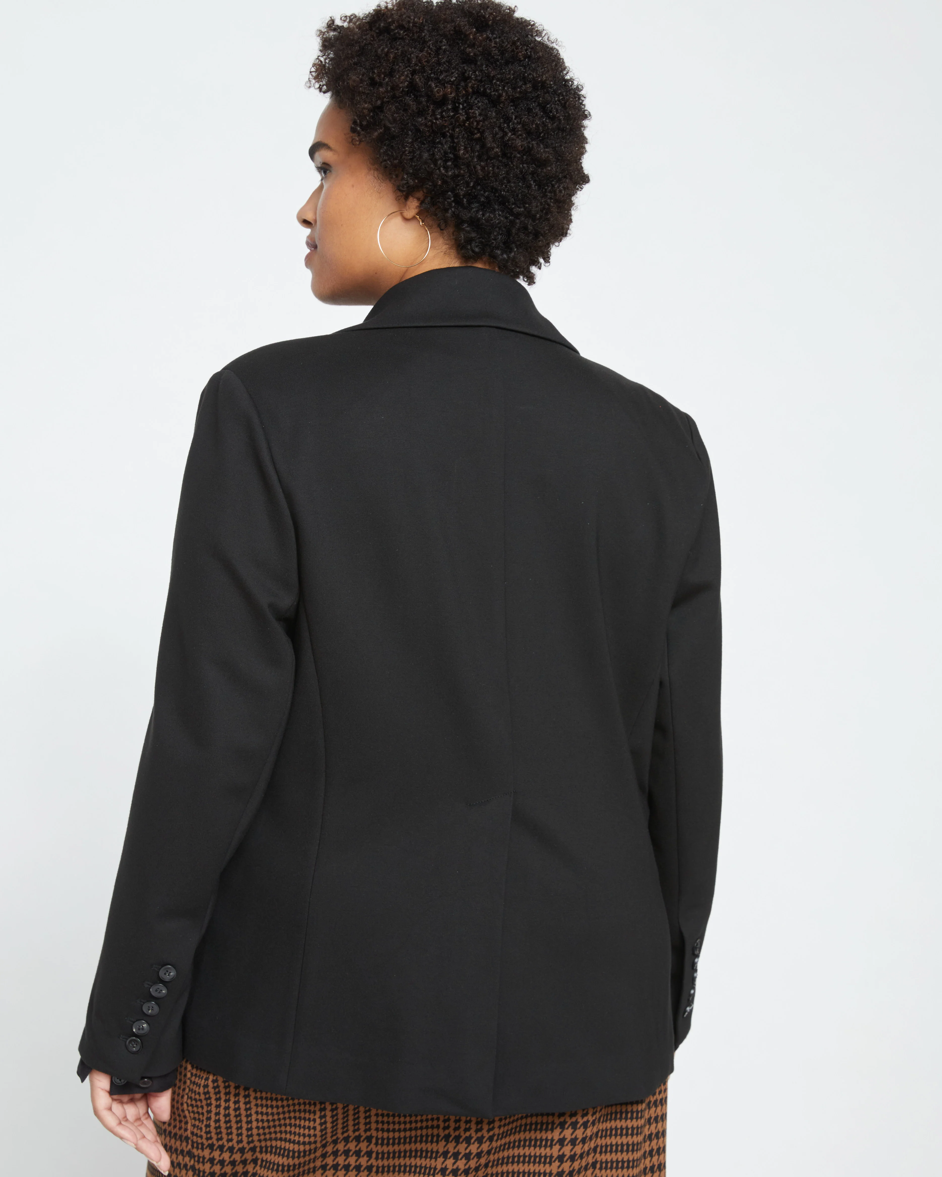 Bianca Double Breasted Ponte Blazer - Black - Image 5