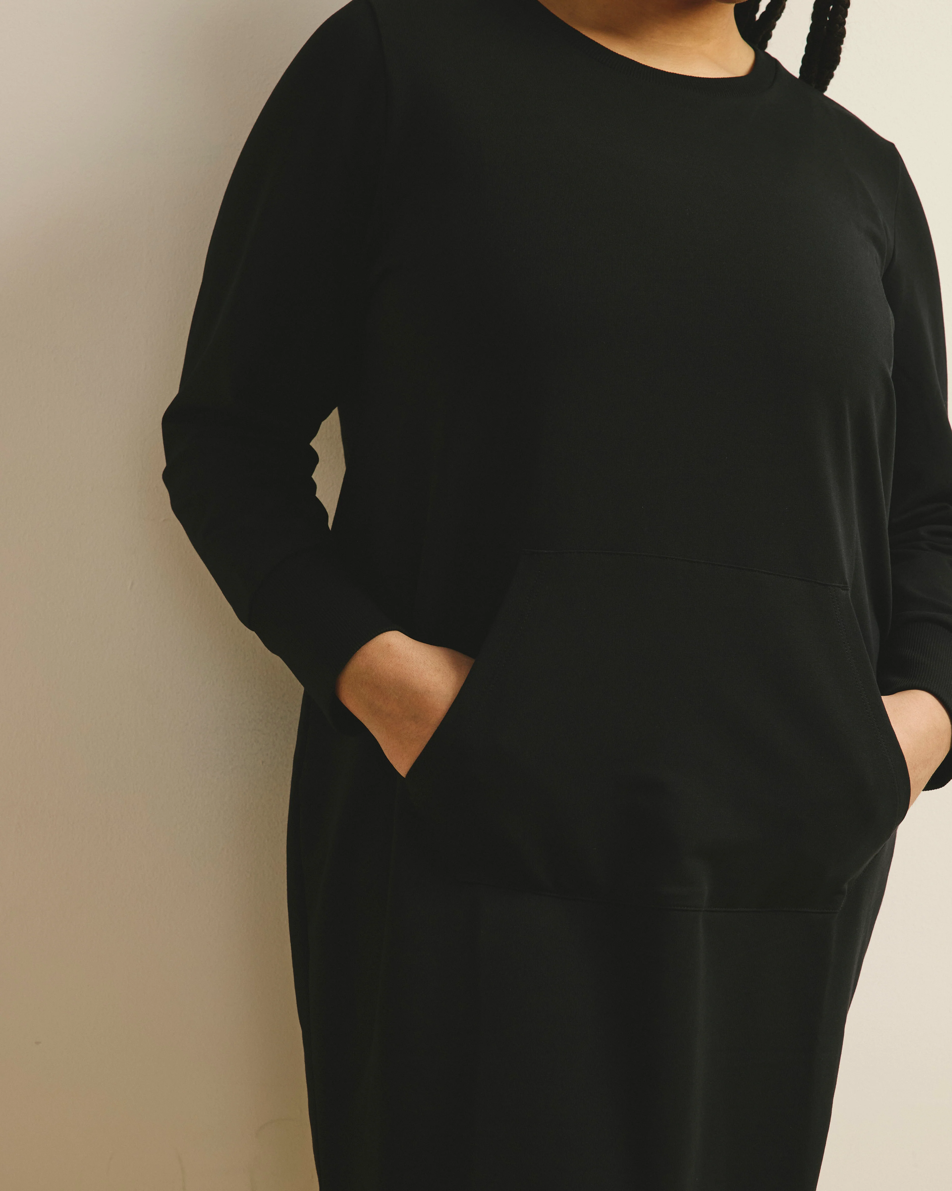 Bree Sweatshirt Dress - Black - Image 2