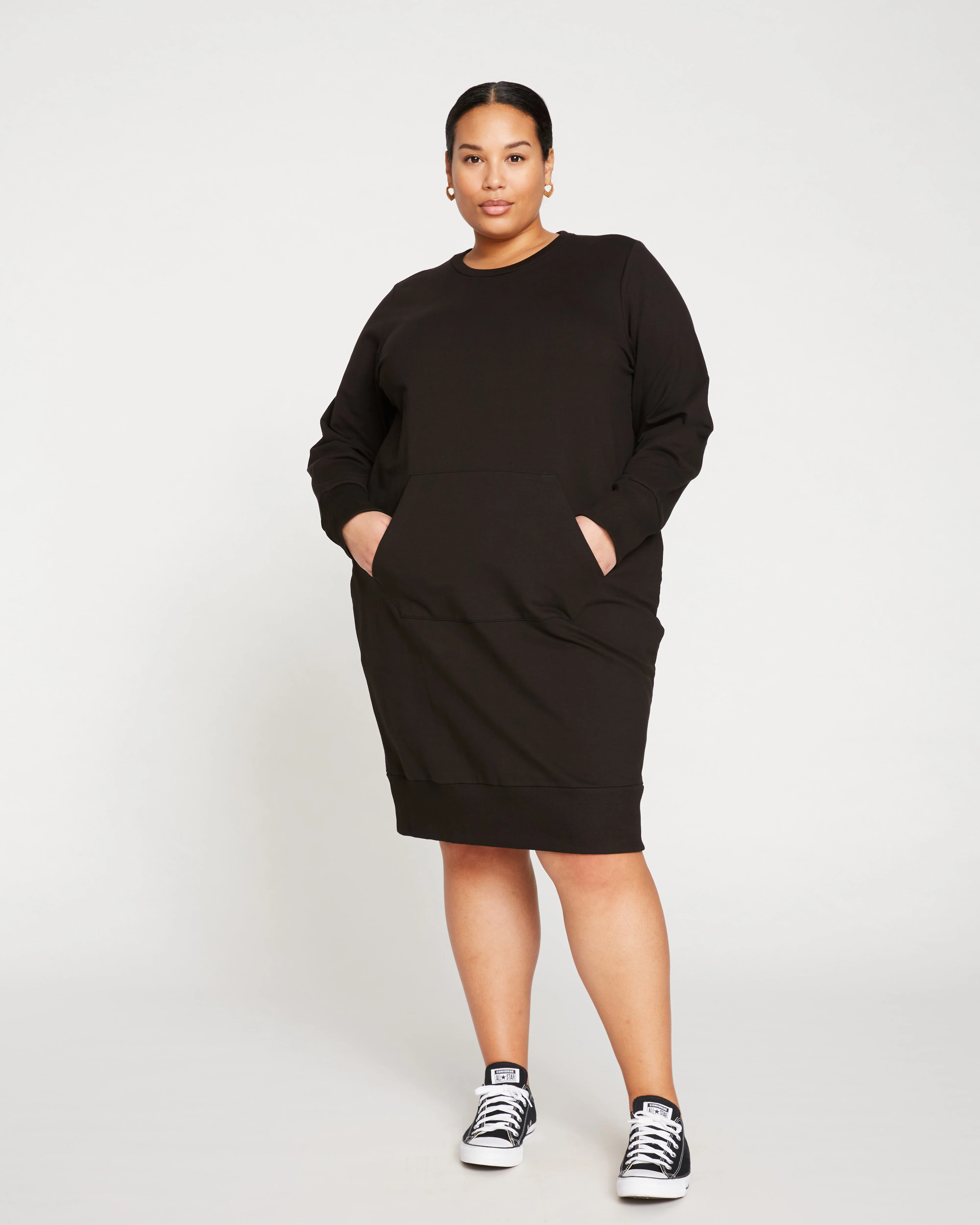 Bree Sweatshirt Dress - Black - Image 4