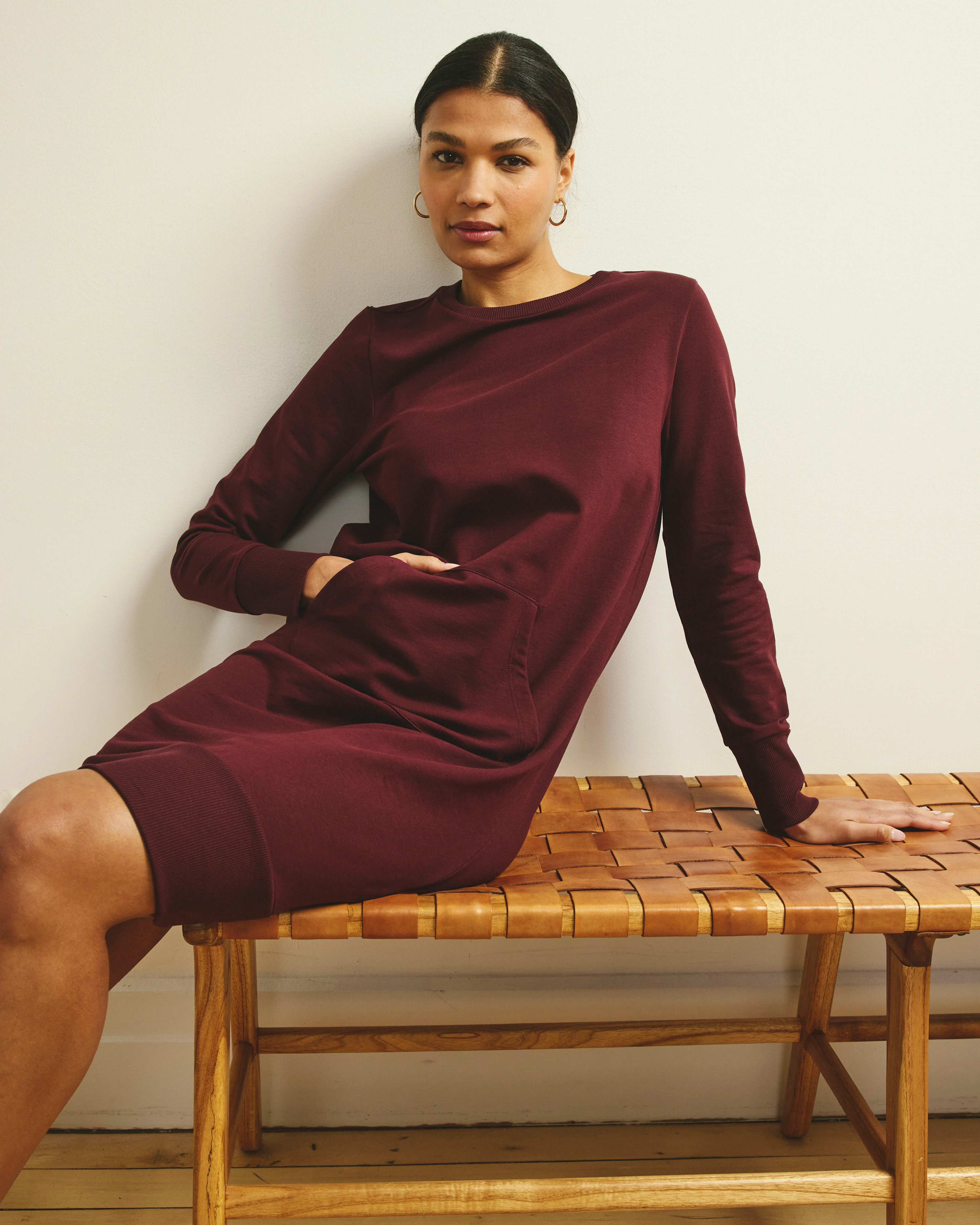 Bree Sweatshirt Dress - Black Cherry - Image 2