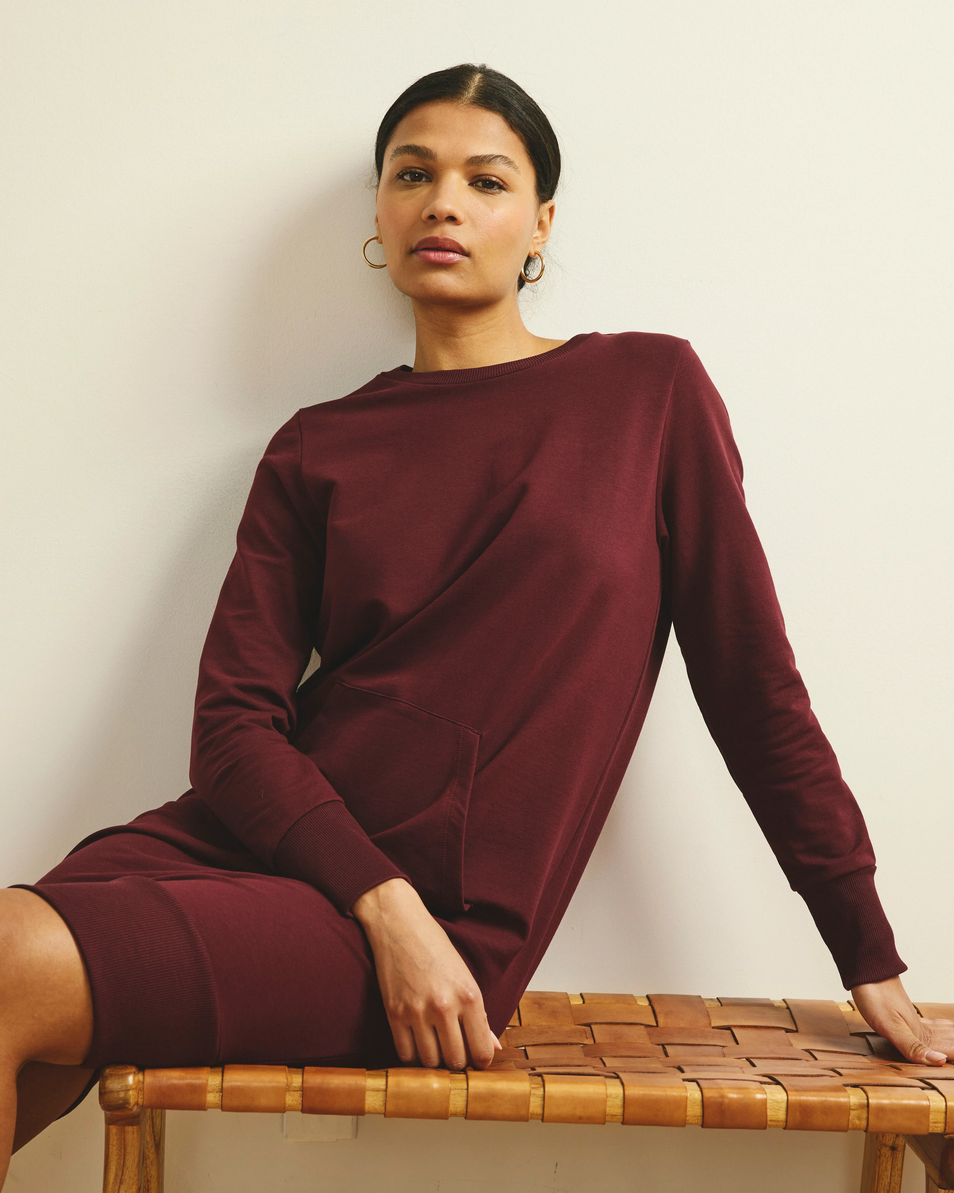 Bree Sweatshirt Dress - Black Cherry - Image 3