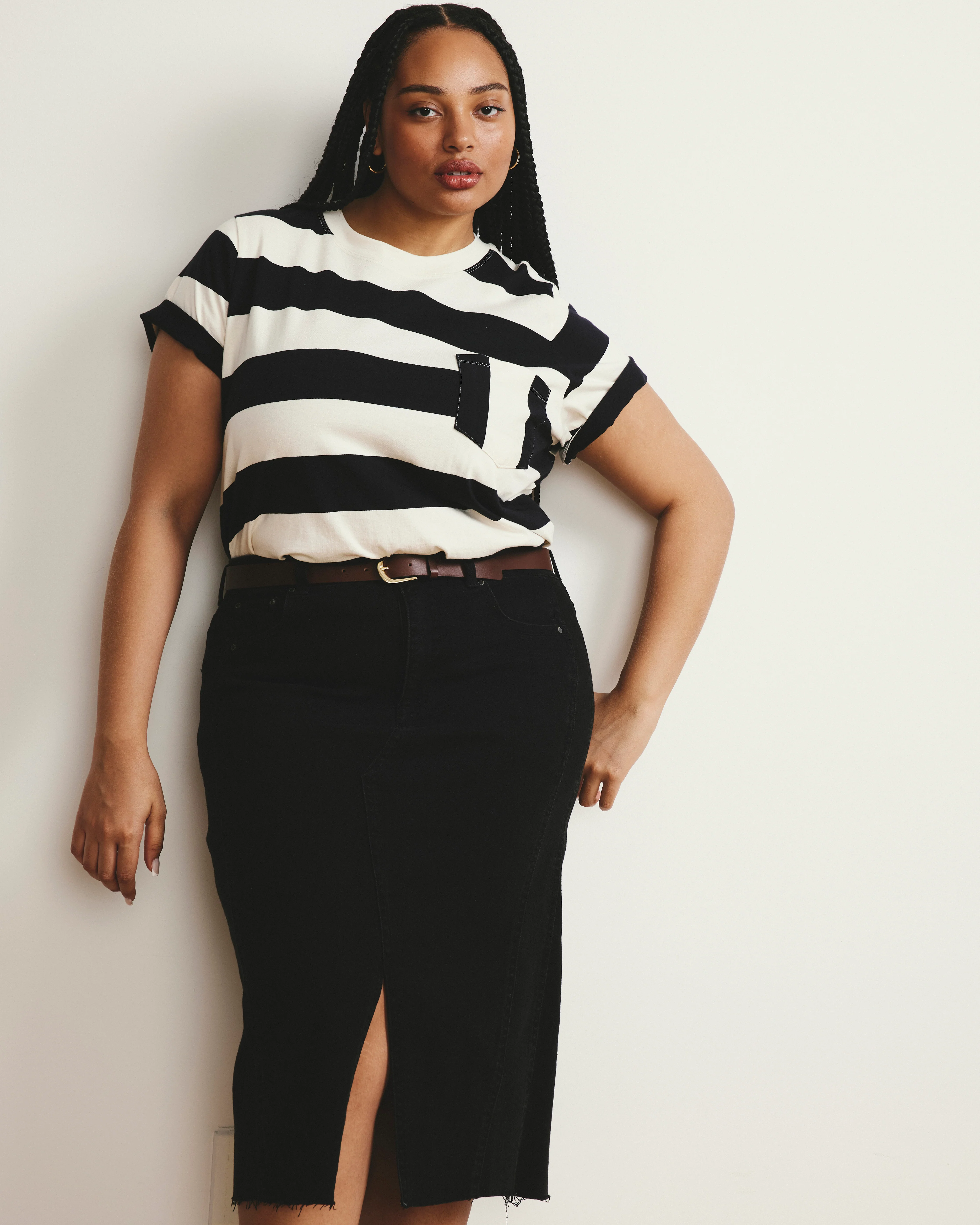 Breton Stripe Garcon Tee - Ecru/Black Rugby Stripe - Image 2