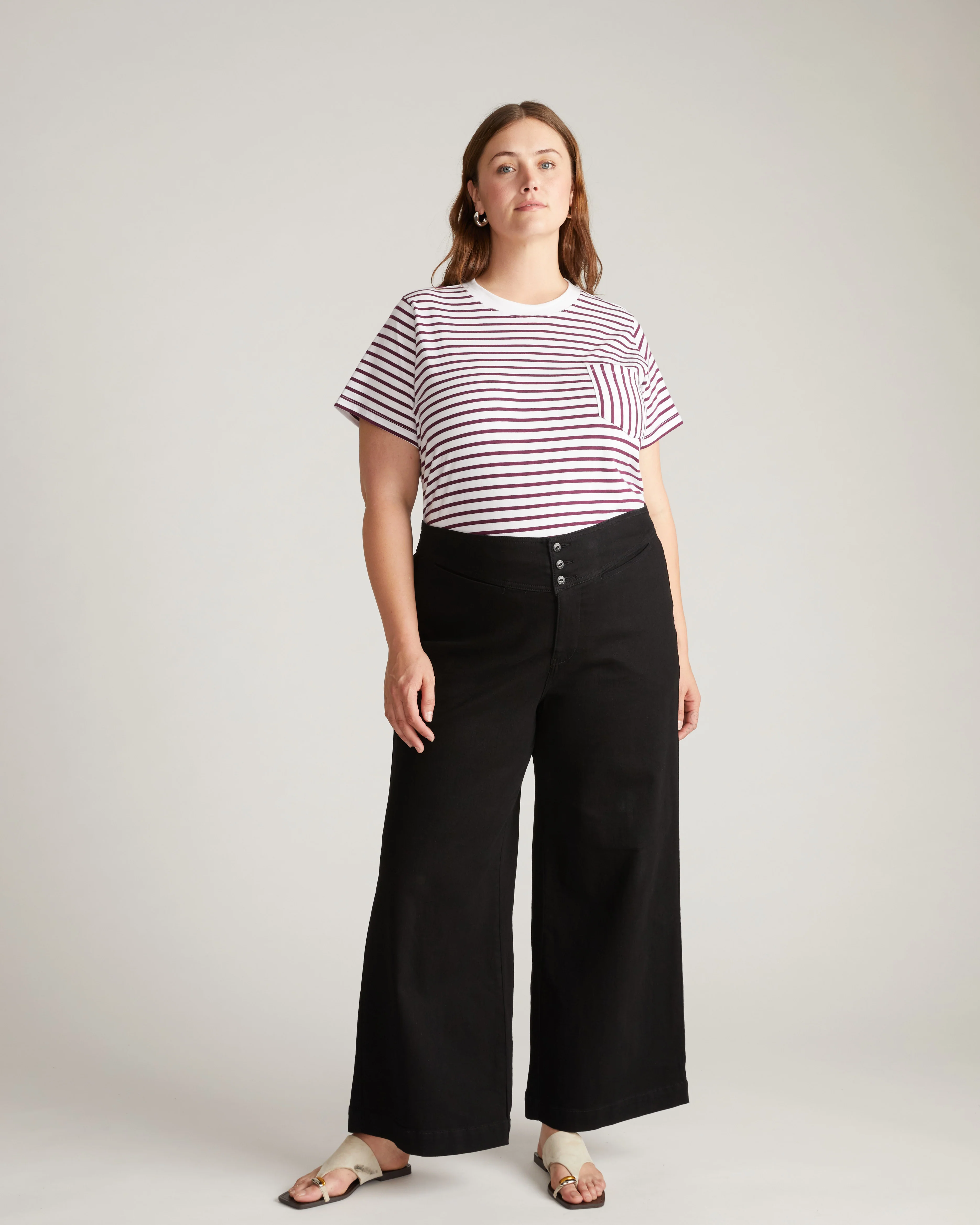 Breton Stripe Garcon Tee - White/Gamay Stripe - Image 3