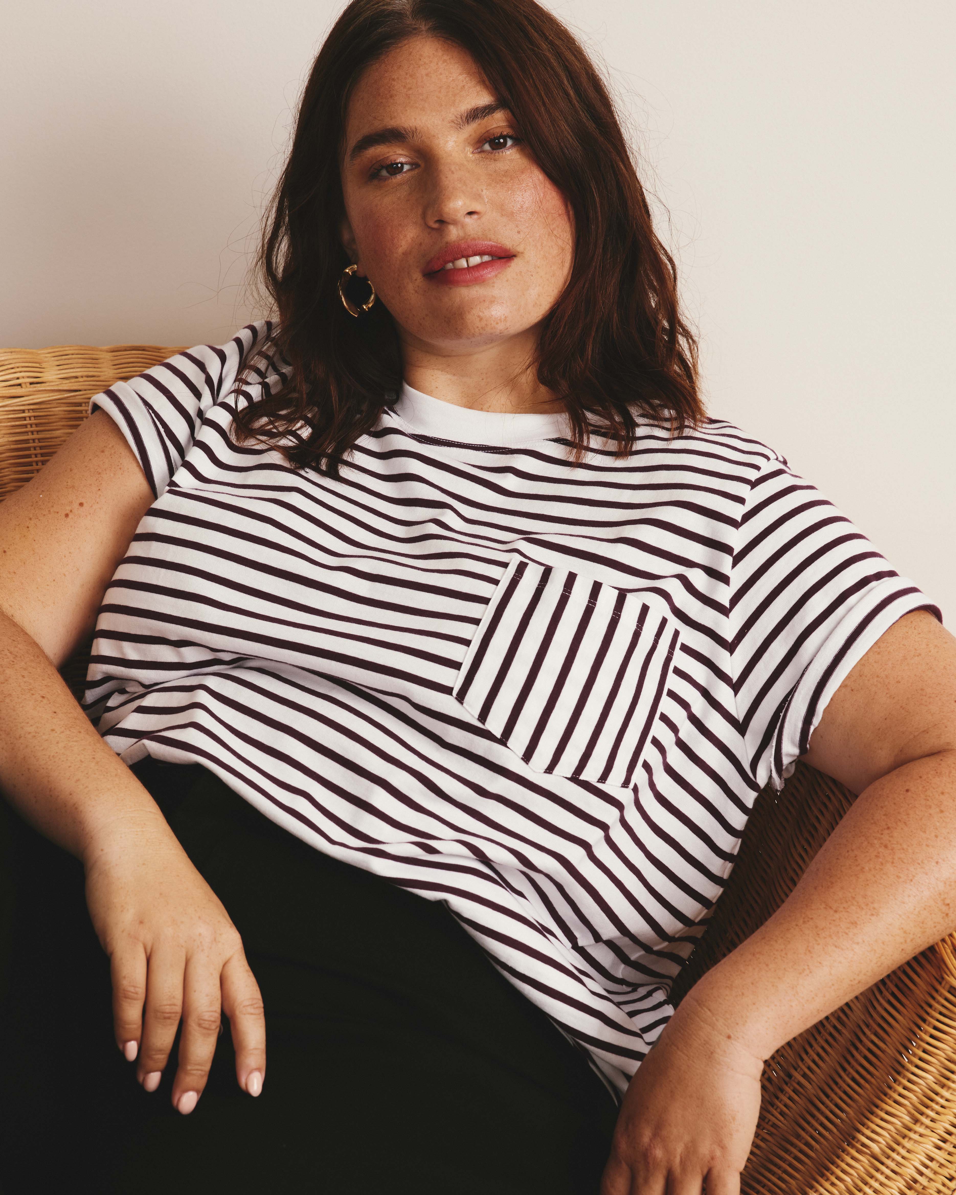 Breton Stripe Garcon Tee - White/Gamay Stripe - Image 6