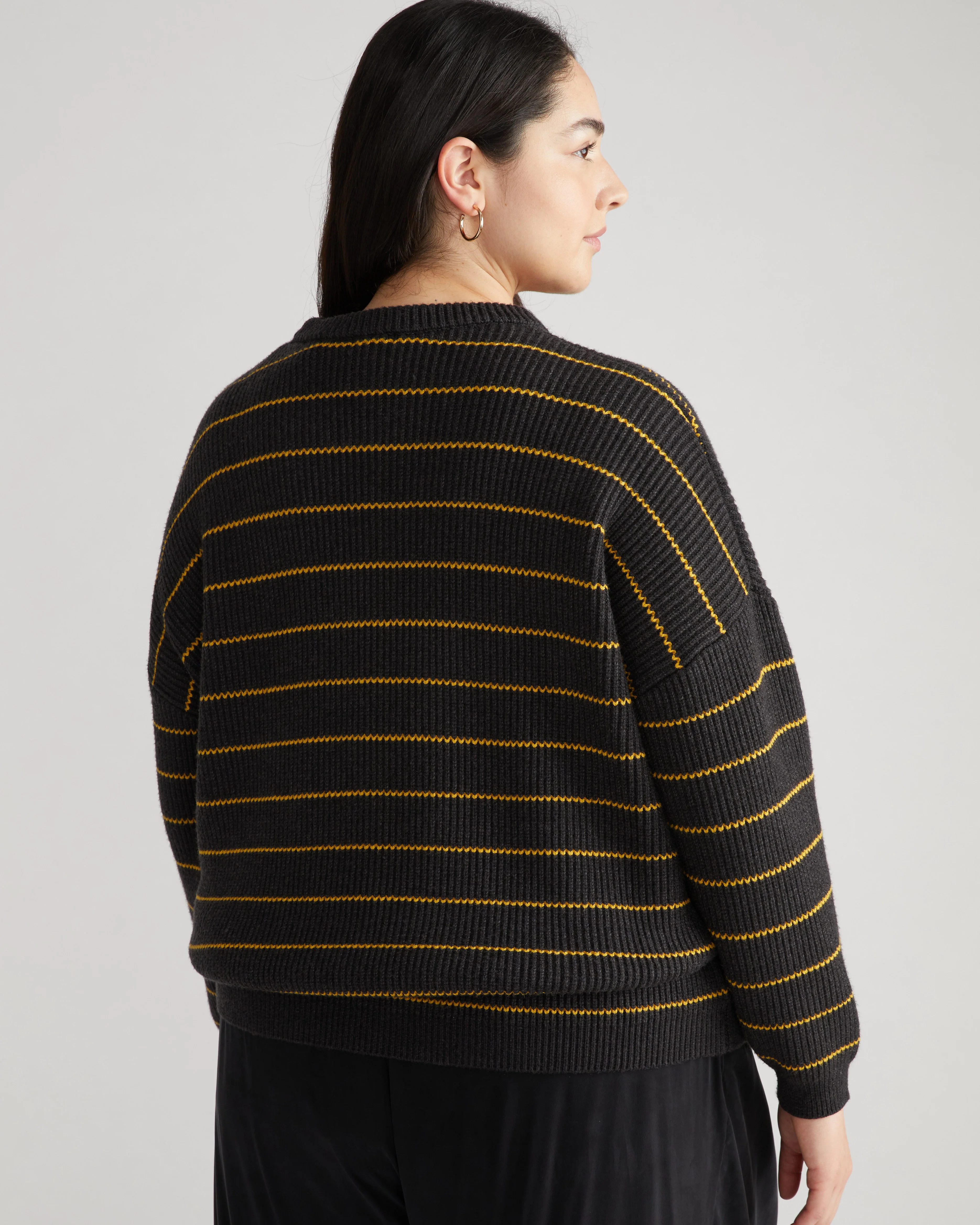 Bruno Sweater - Dark Ash/Gold Microstripe - Image 3