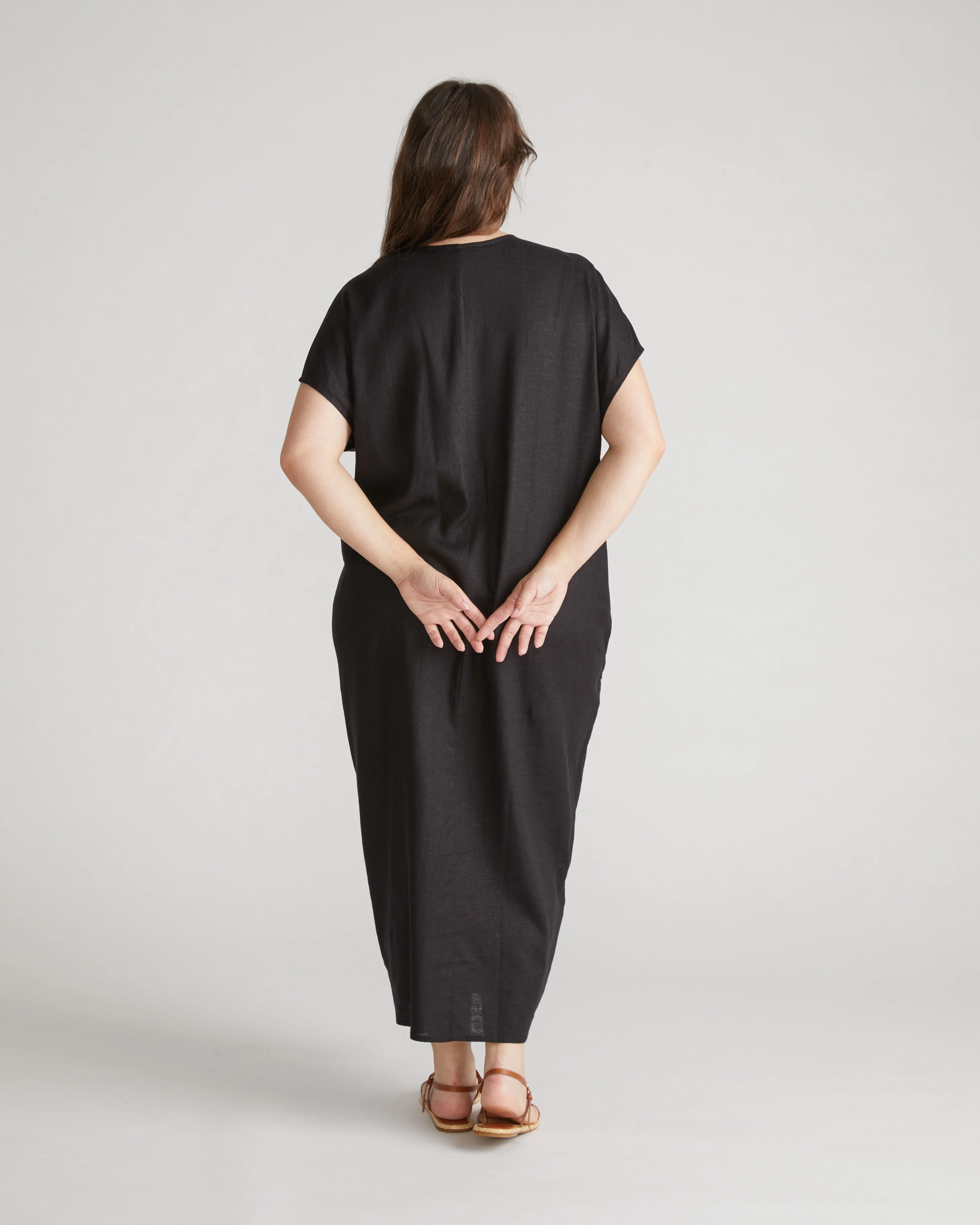 Cabana Linen Kaftan - Black - Image 4