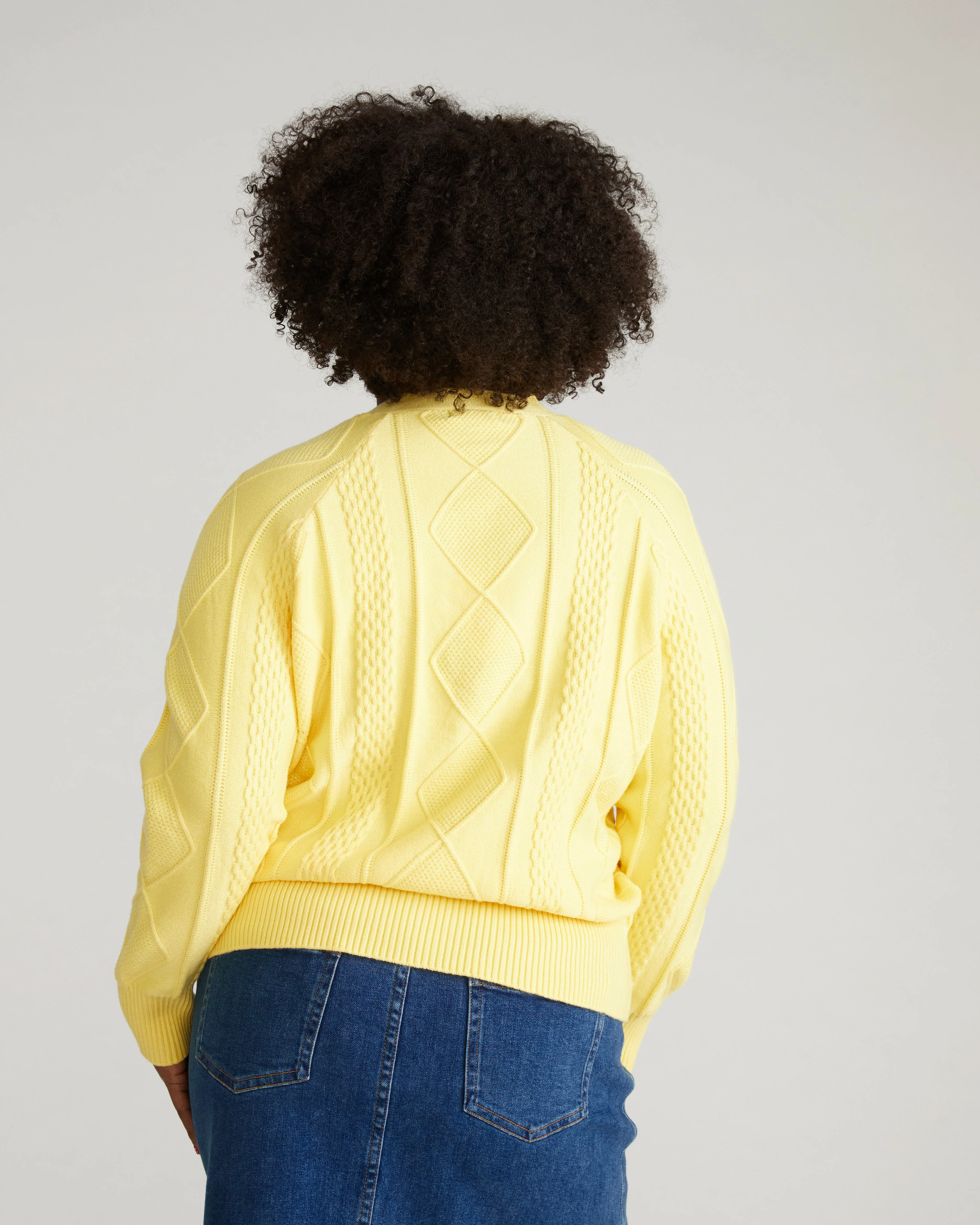 Cable Knit Cardigan - Banana Pudding - Image 8