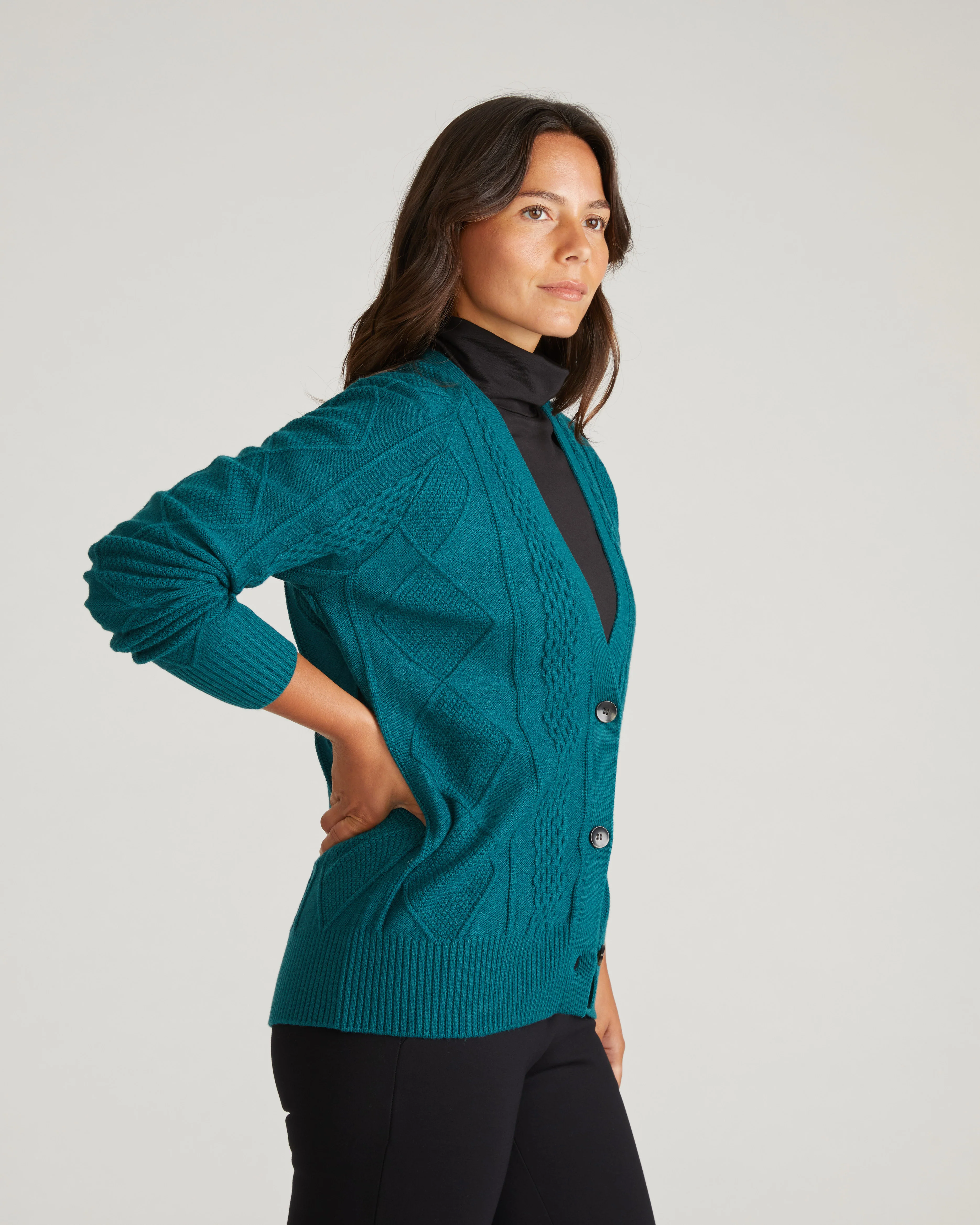 Cable Knit Cardigan - Botanic - Image 3