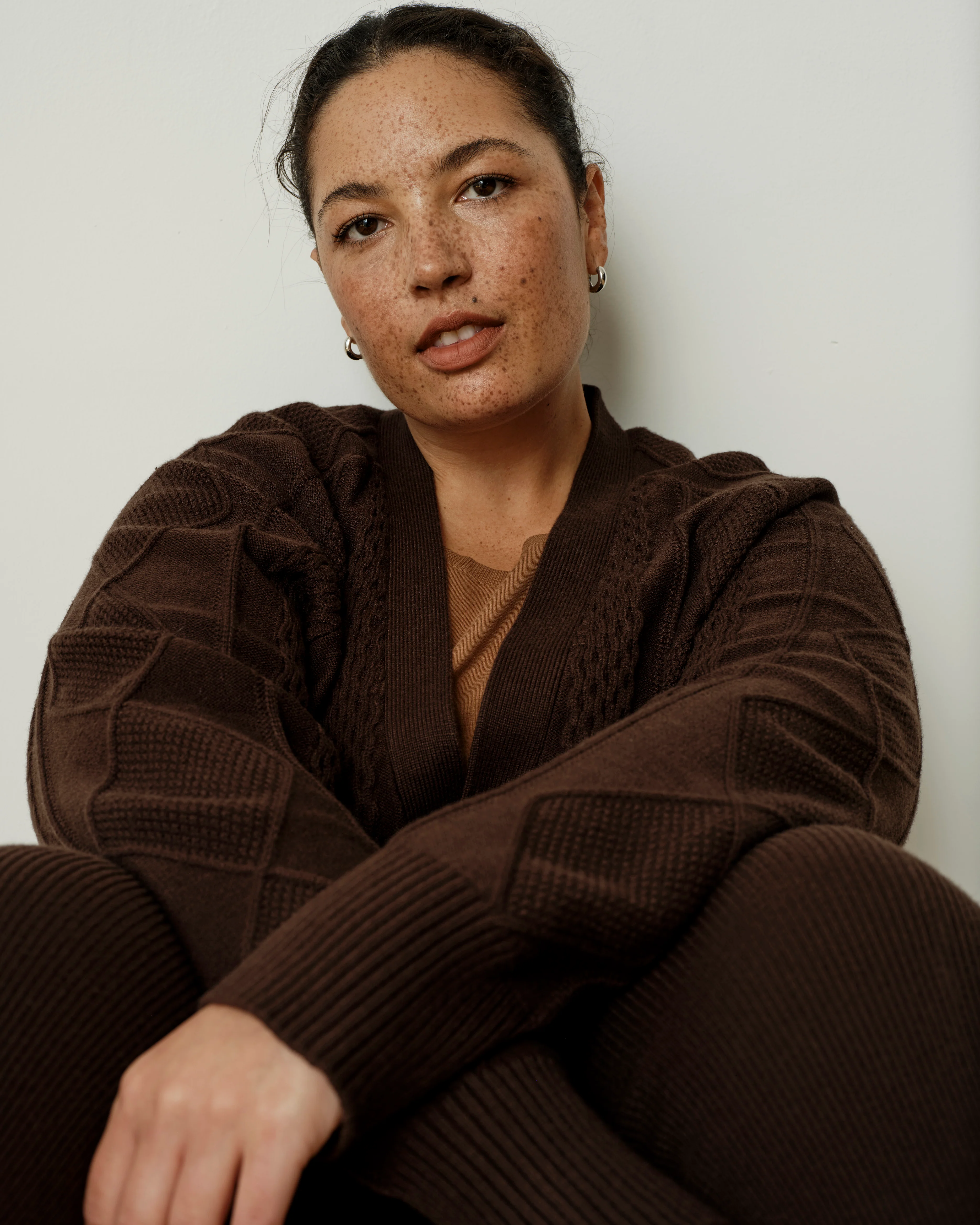 Cable Knit Cardigan - Espresso - Image 2