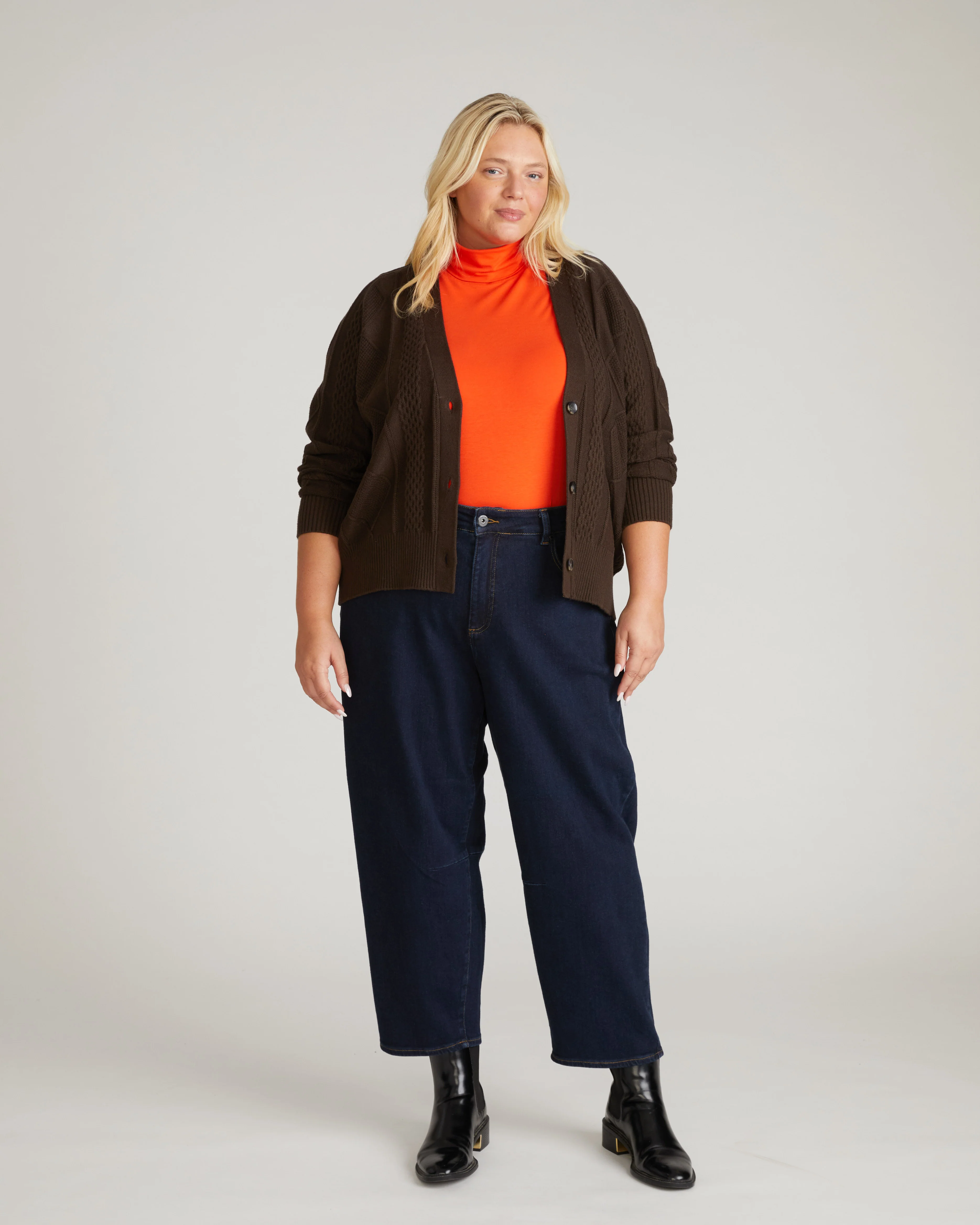 Cable Knit Cardigan - Espresso - Image 5