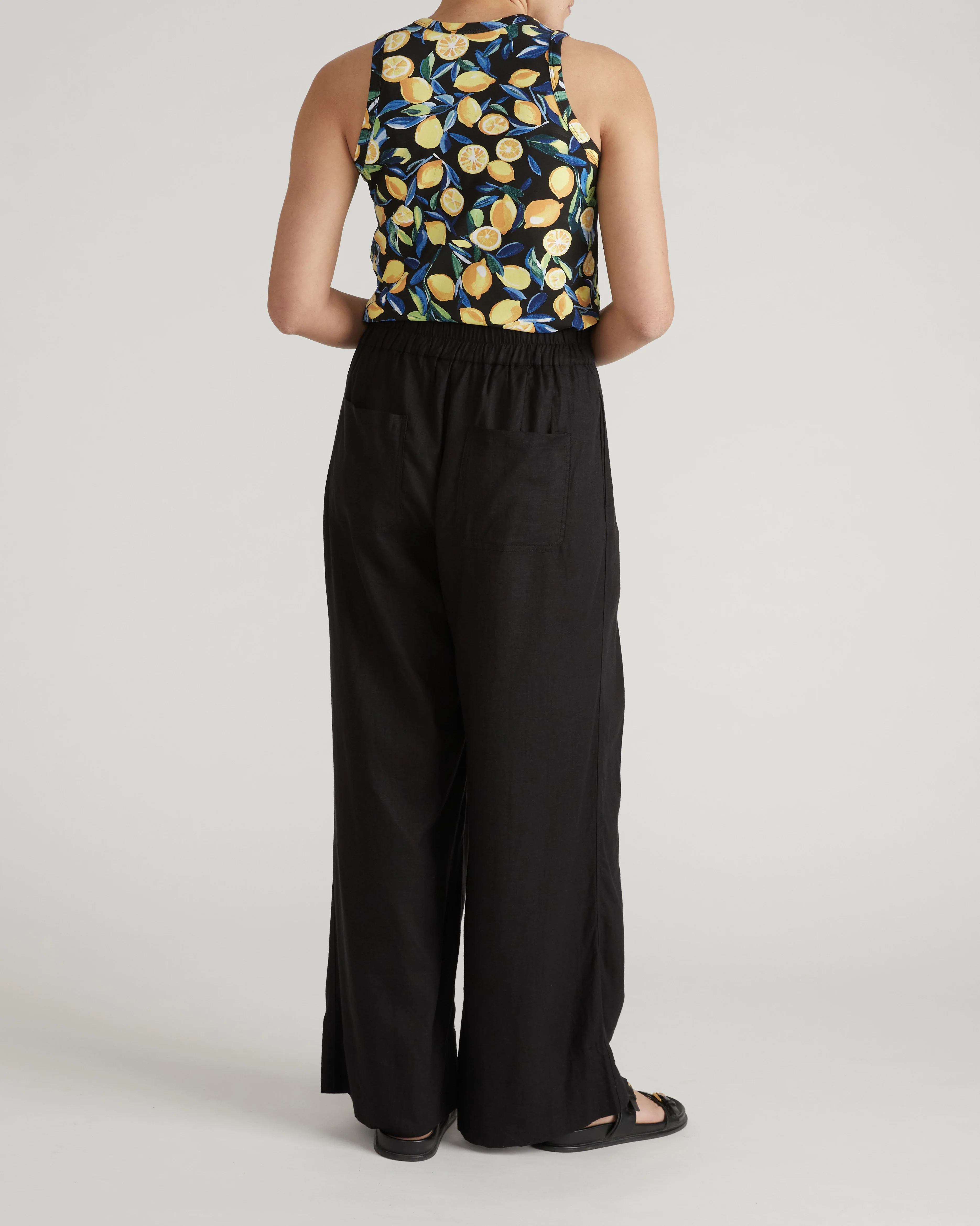 Cai High Neck Tank - Black Limoncello Print - Image 4