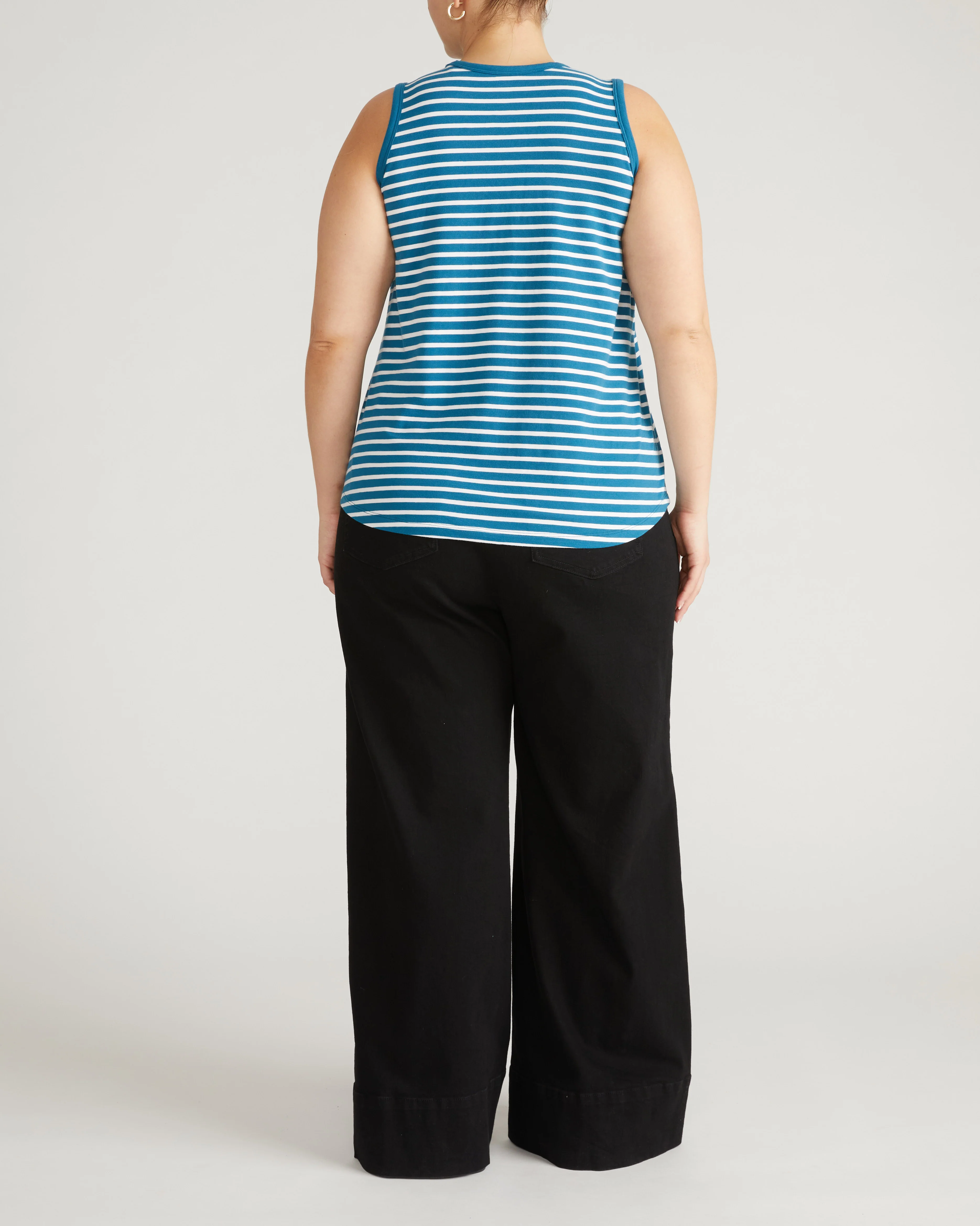 Cai High Neck Tank - Ink Blue/White Stripe - Image 6