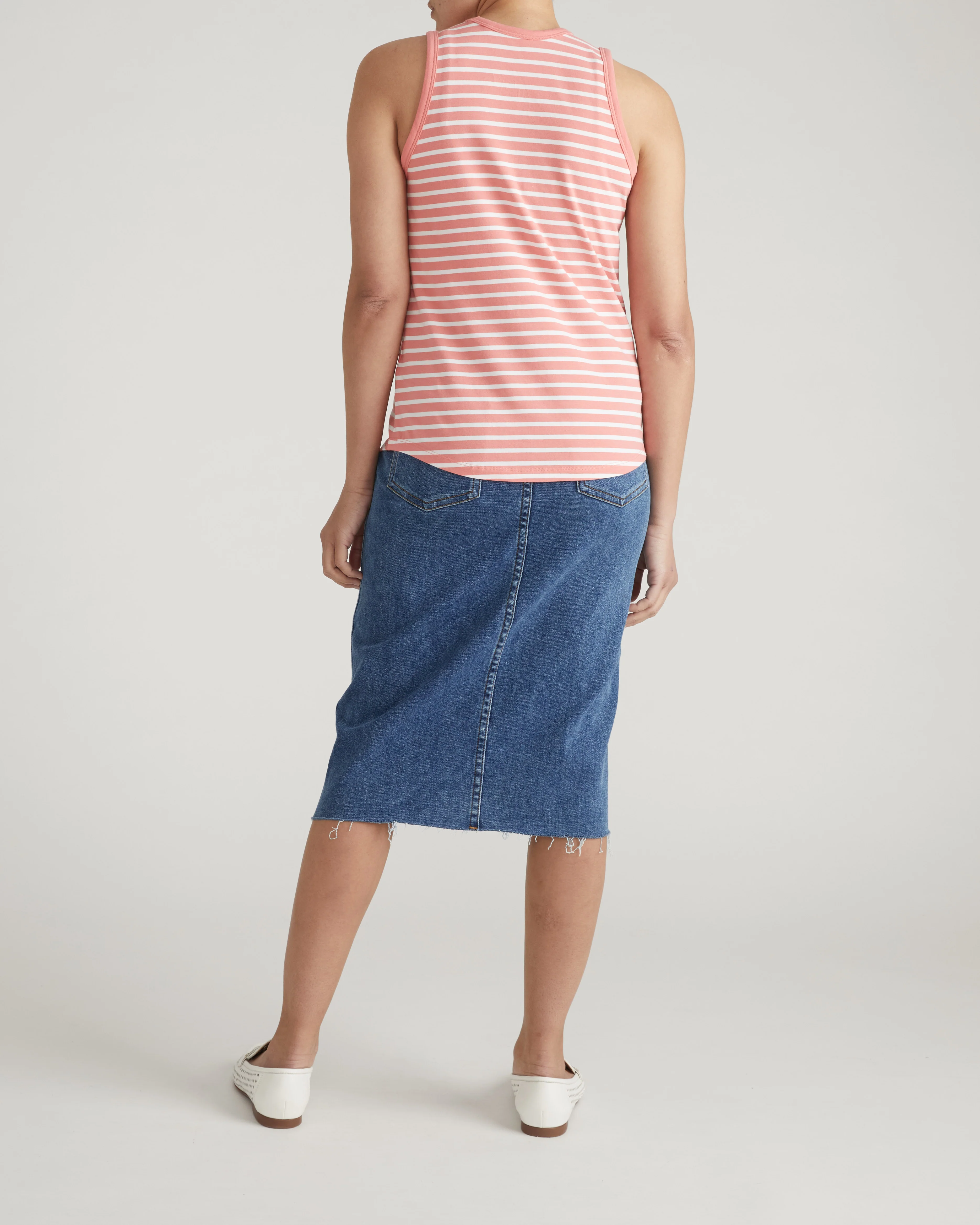 Cai High Neck Tank - Portrait Pink/White Stripe - Image 7