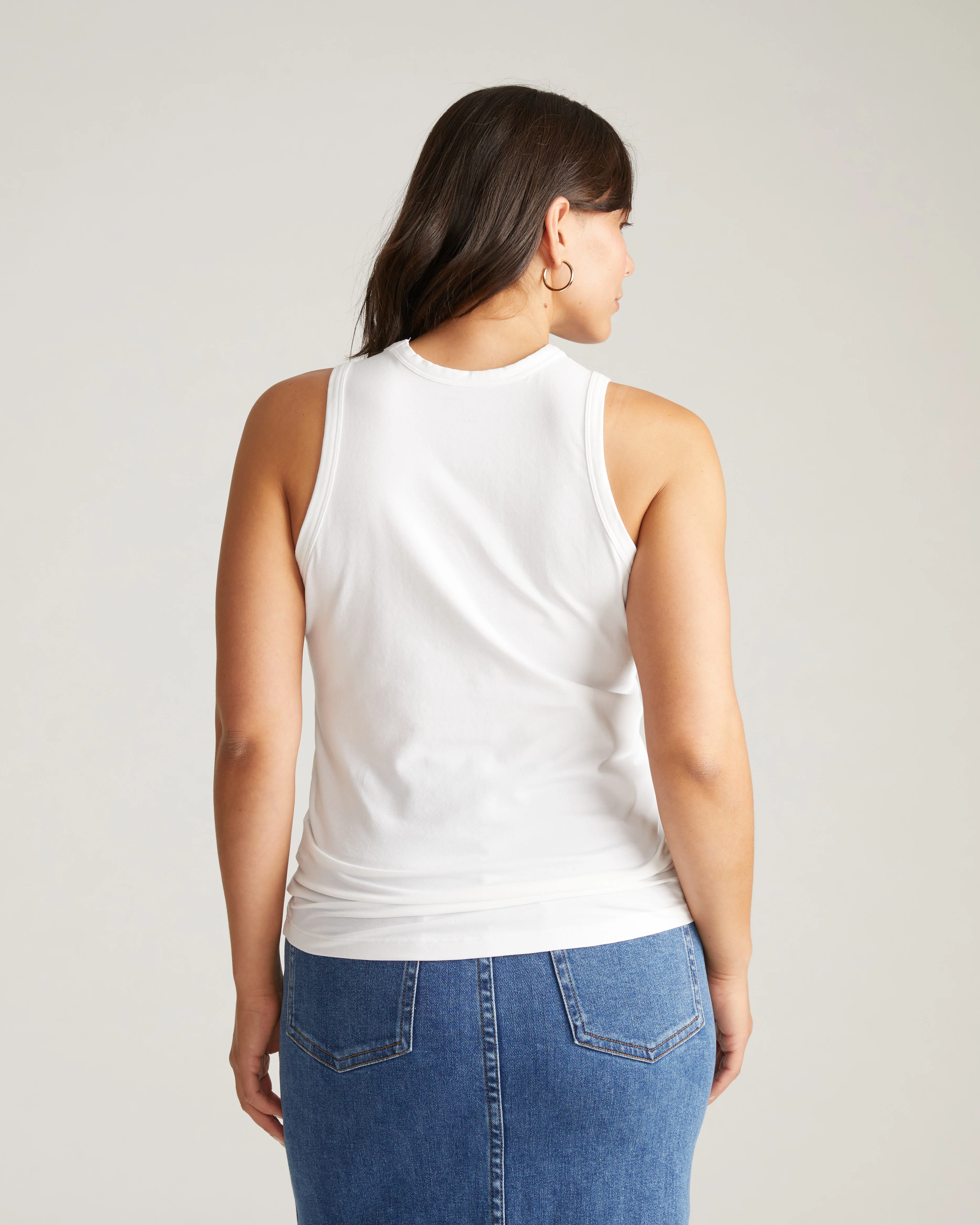 Cai High Neck Tank - White - Image 4