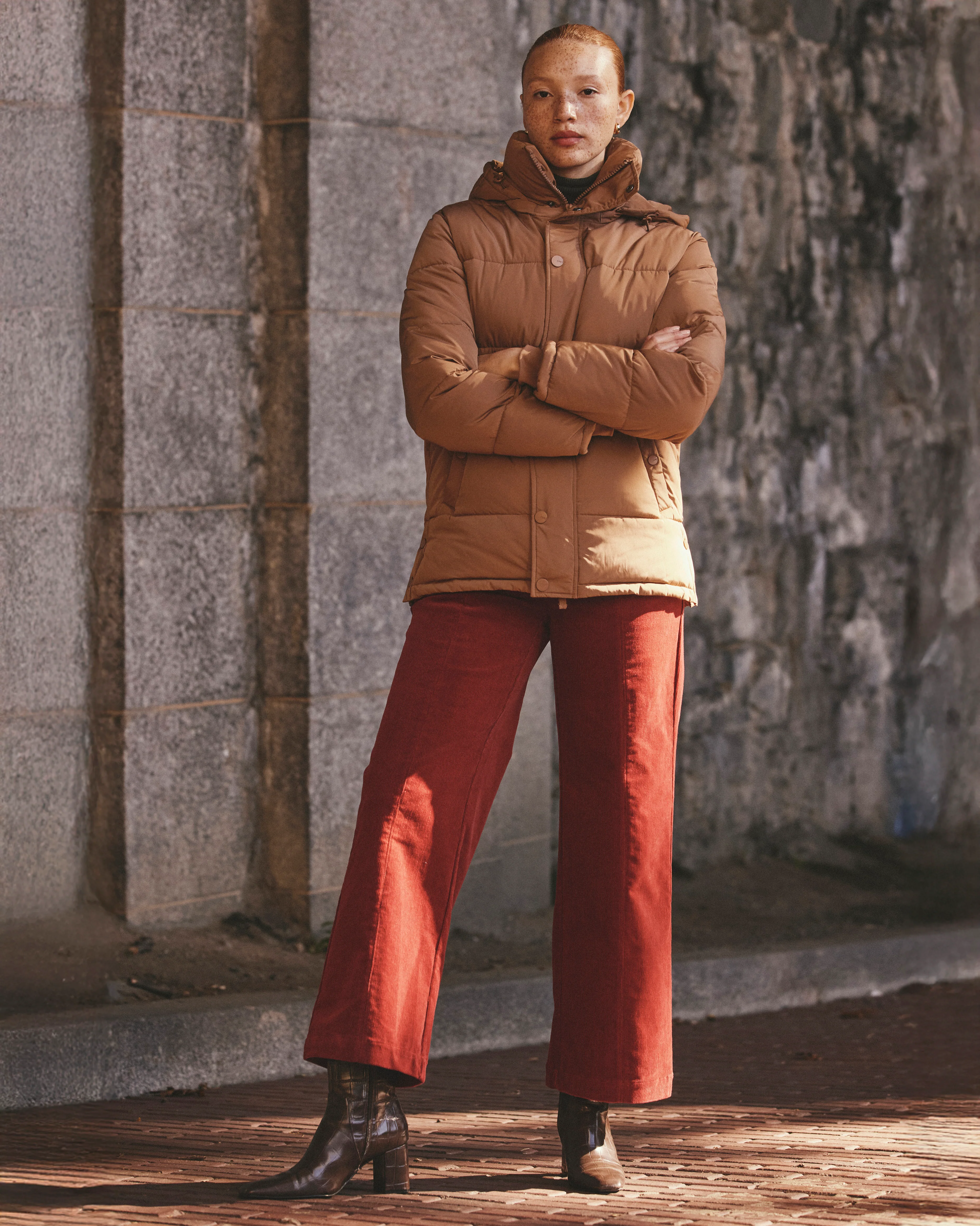 Camila Wide Leg Corduroy Pants - Autumnal Red - Image 2