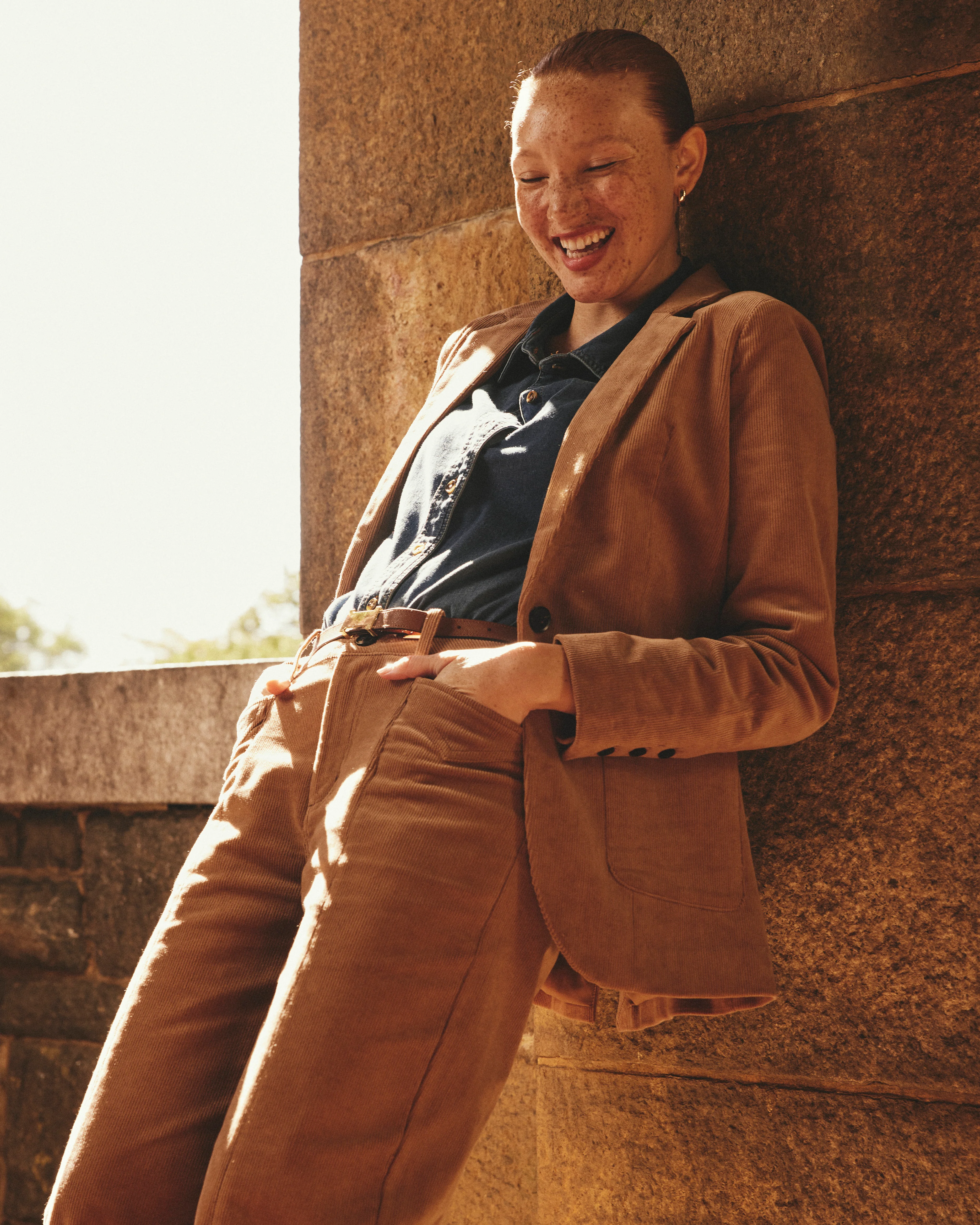 Camila Wide Leg Corduroy Pants - Classic Camel - Image 4