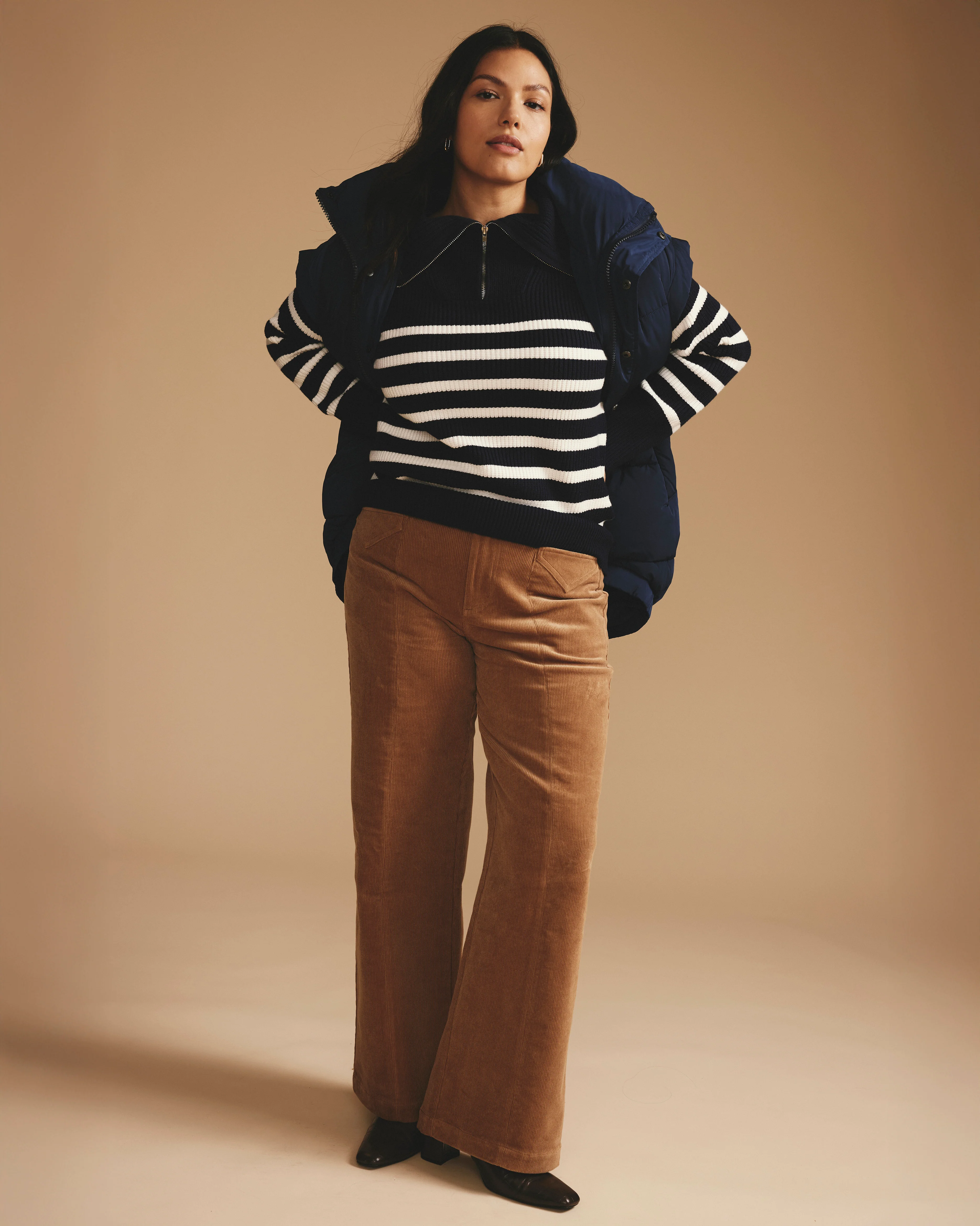 Camila Wide Leg Corduroy Pants - Classic Camel - Image 5