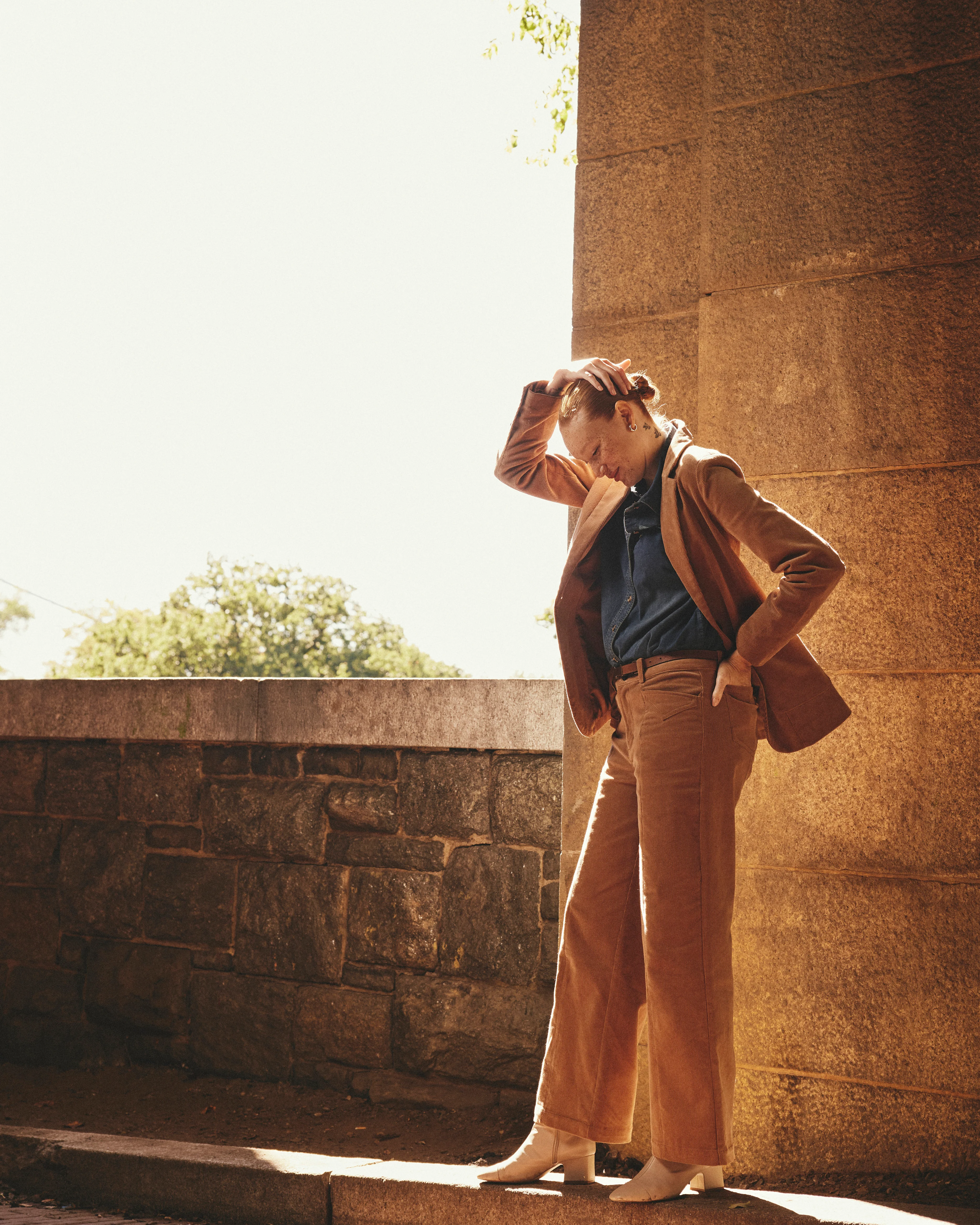 Camila Wide Leg Corduroy Pants - Classic Camel - Image 6