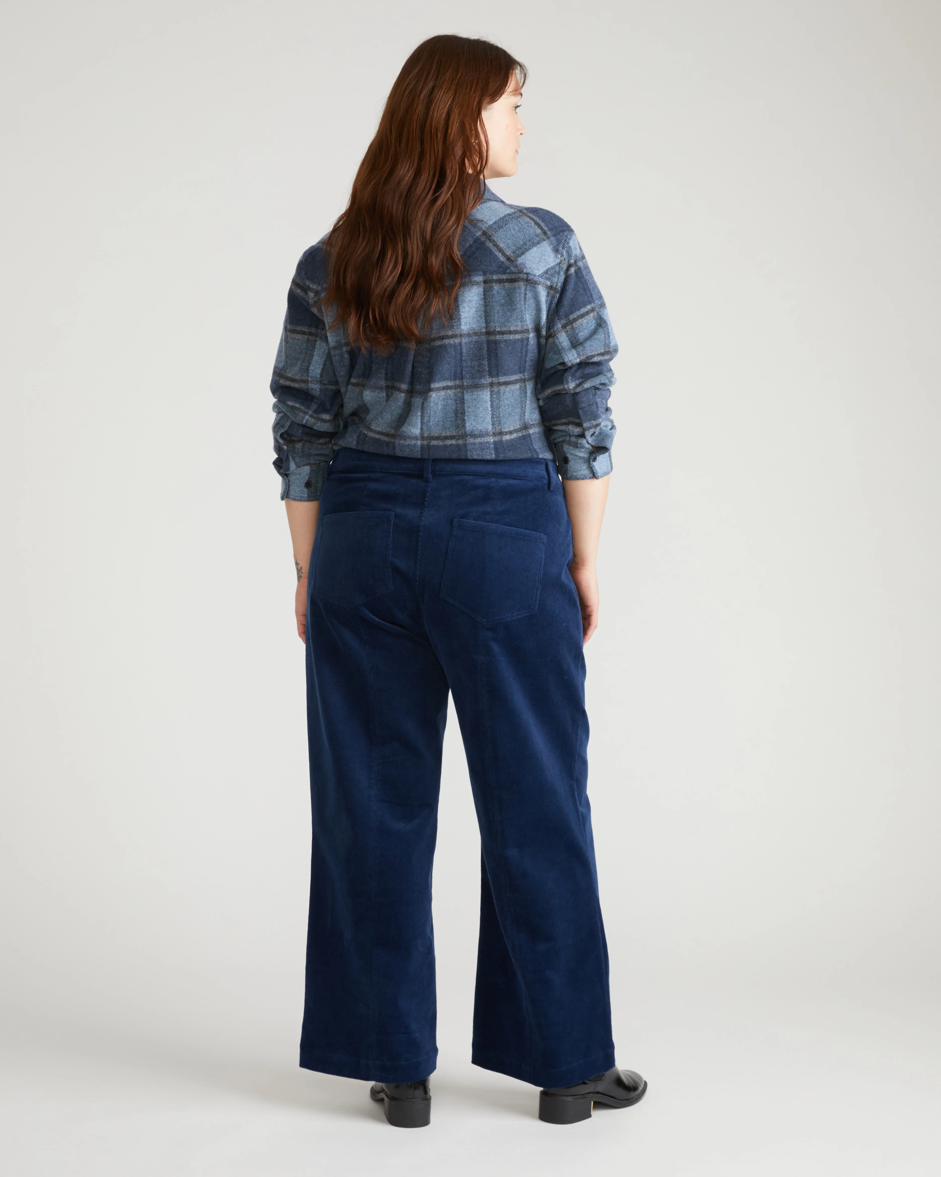 Camila Wide Leg Corduroy Pants - Pageant Blue - Image 5