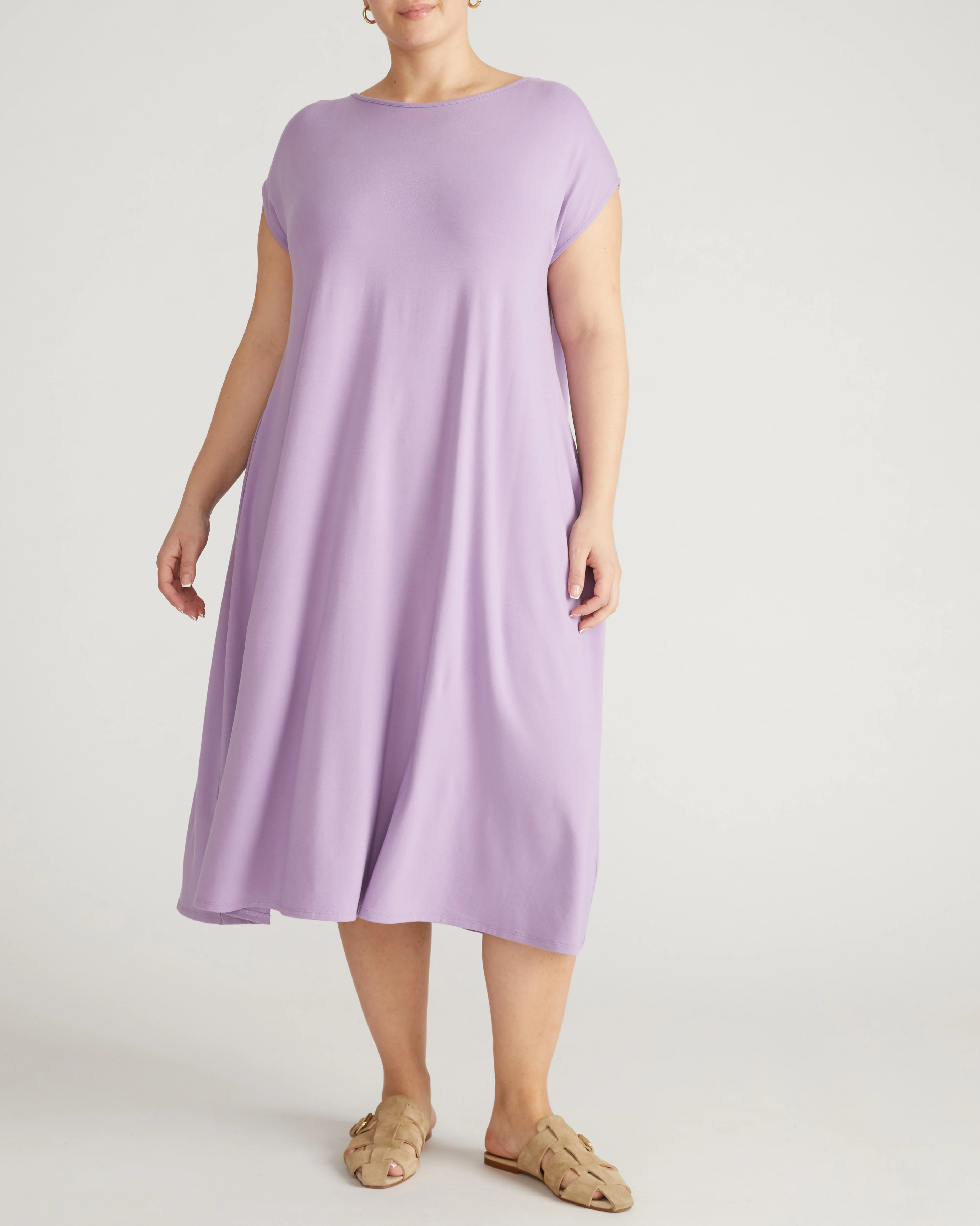Capri Divine Jersey Flared Dress - Spring Iris - Image 6