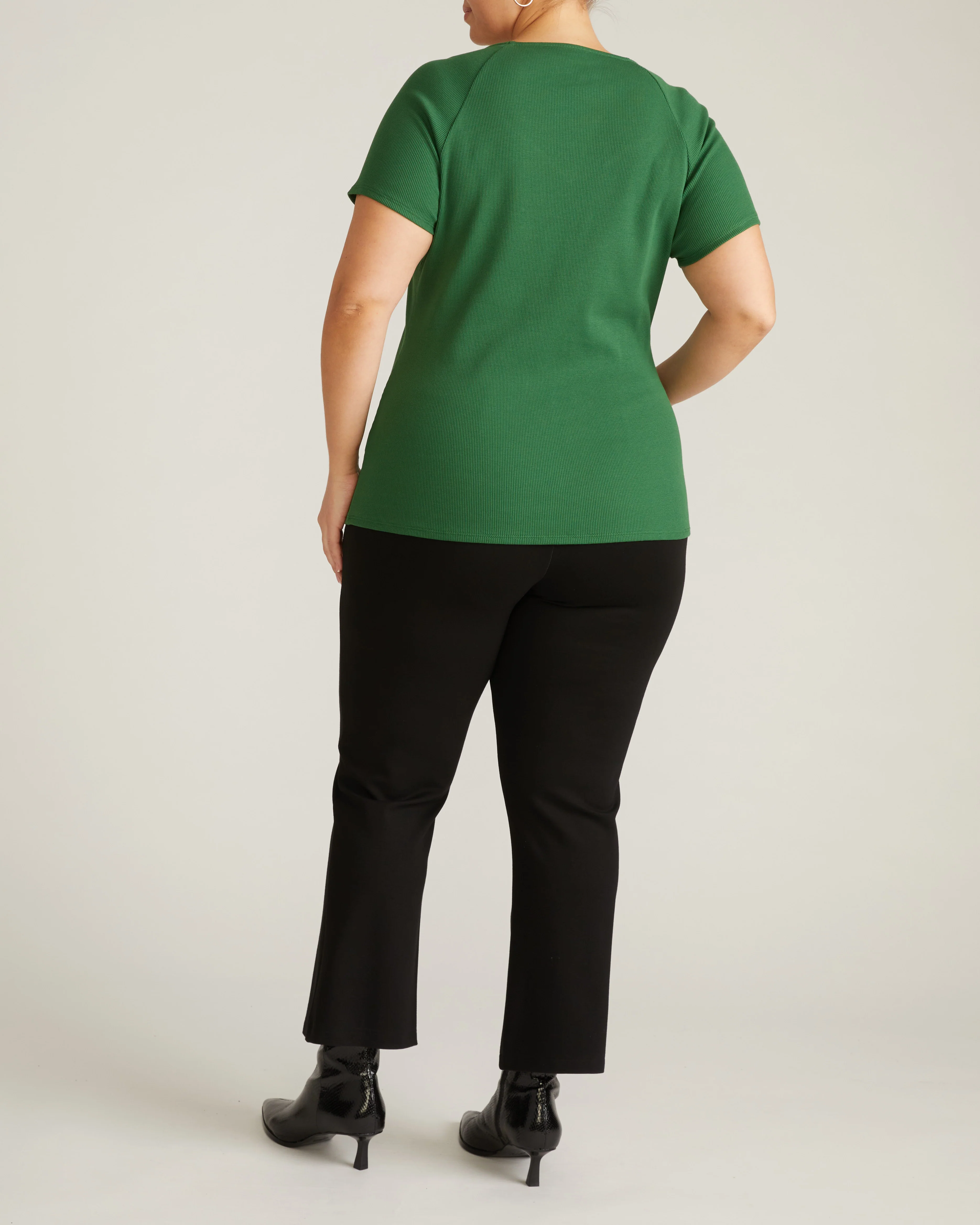 Carey Ribbed Sweetheart Tee - Green Park - Image 6