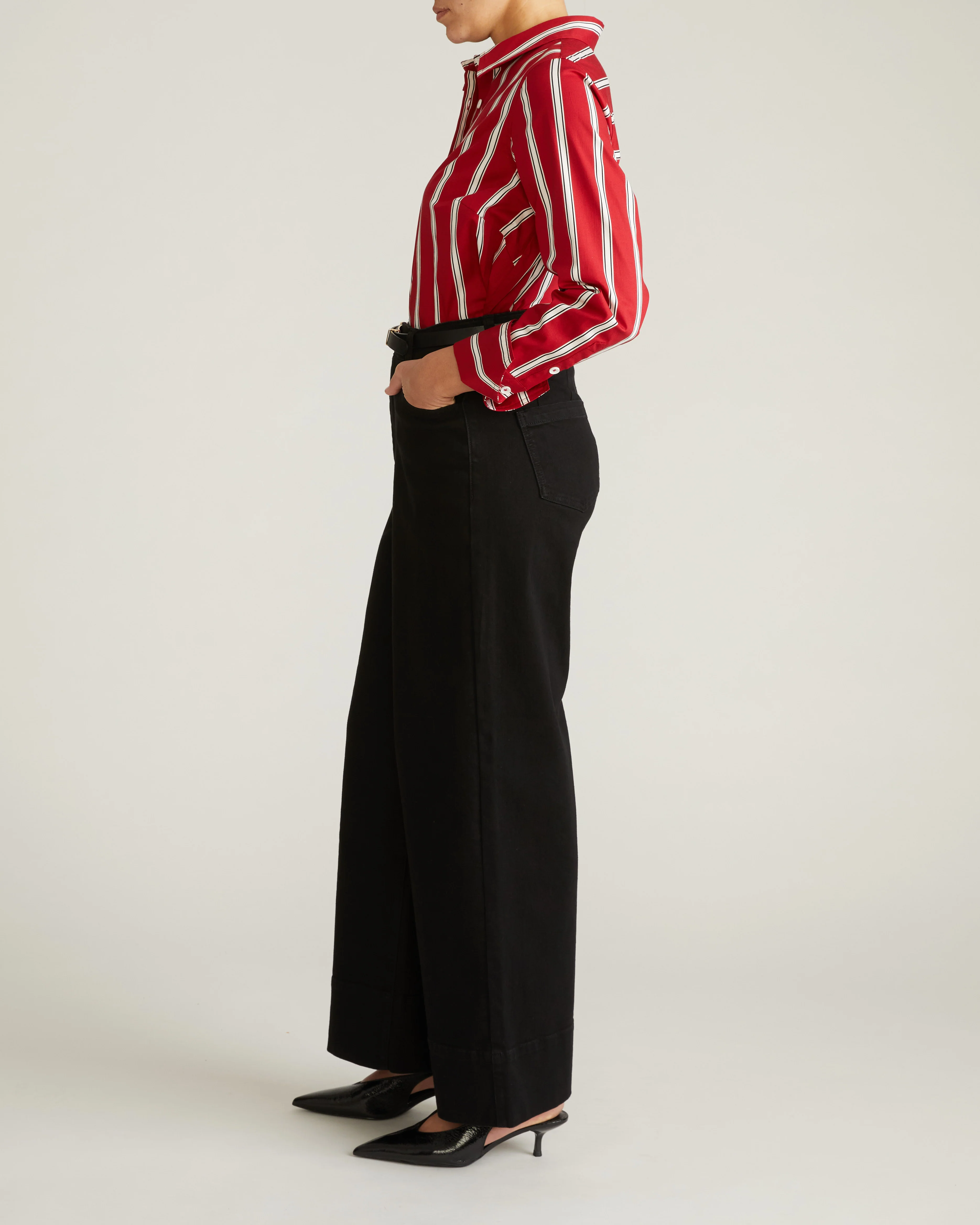 Carrie High Rise Wide Leg Jeans - Jet Black - Image 6