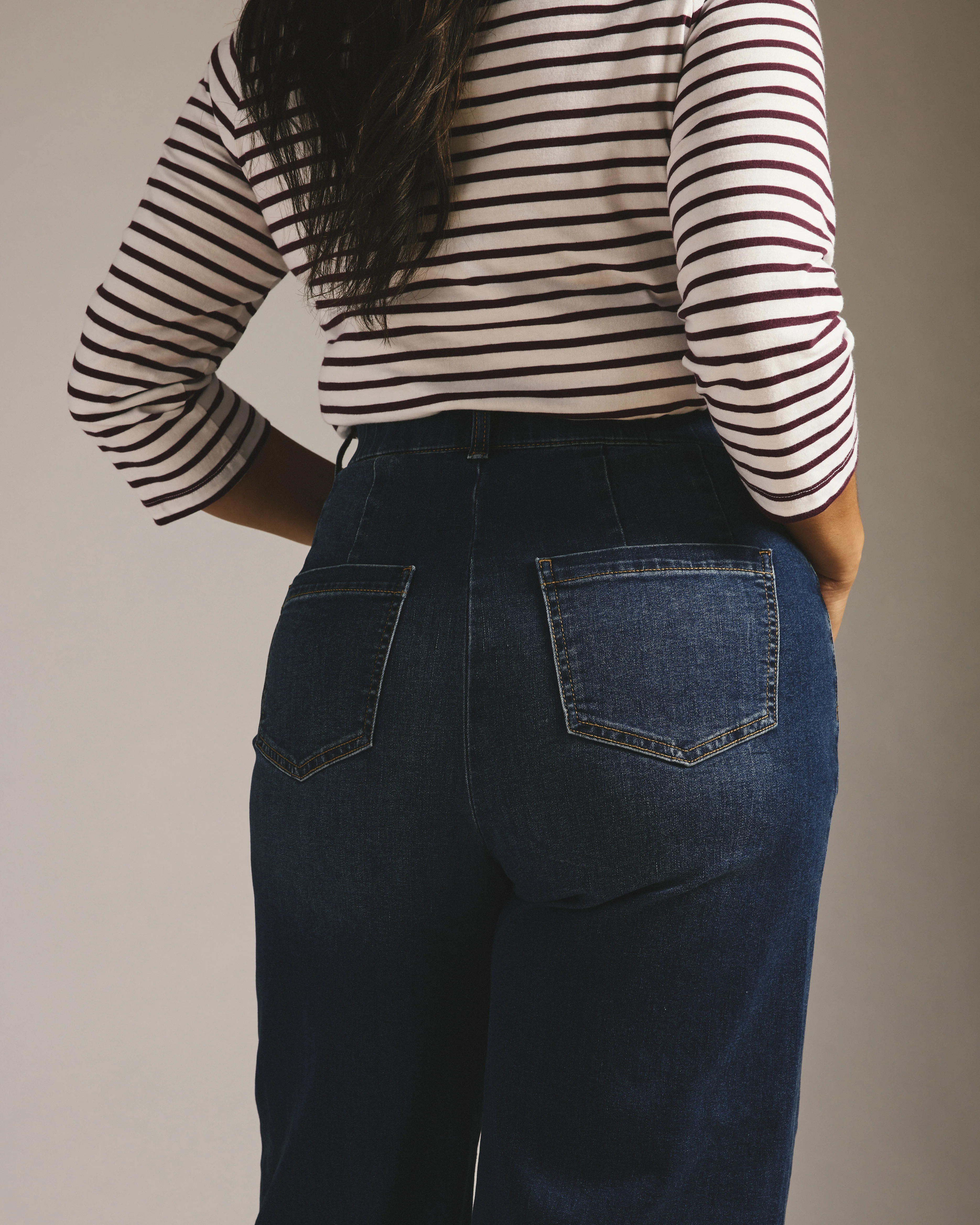 Carrie High Rise Wide Leg Jeans - Naval Blue Wash - Image 5