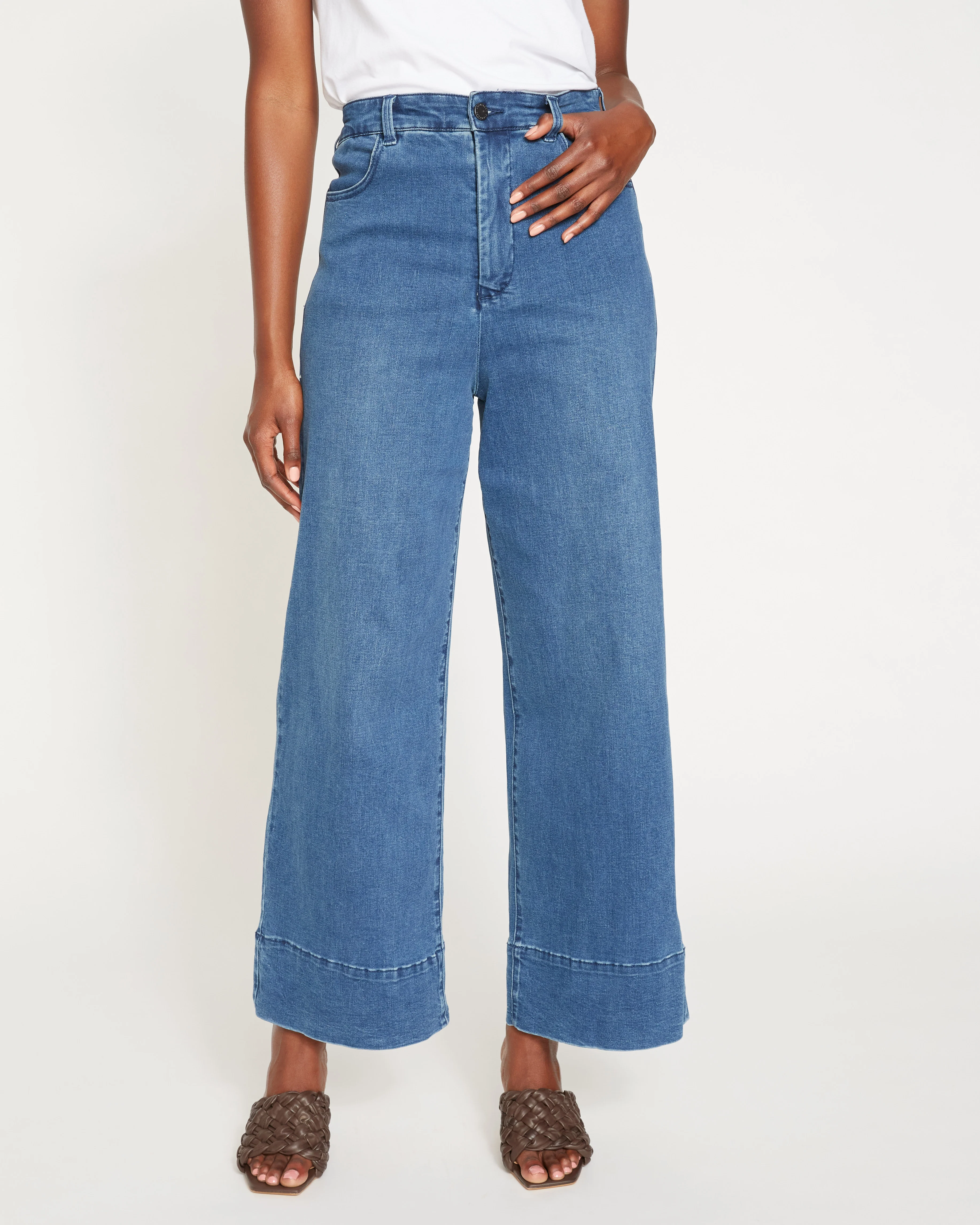 Carrie High Rise Wide Leg Jeans - True Blue - Image 10