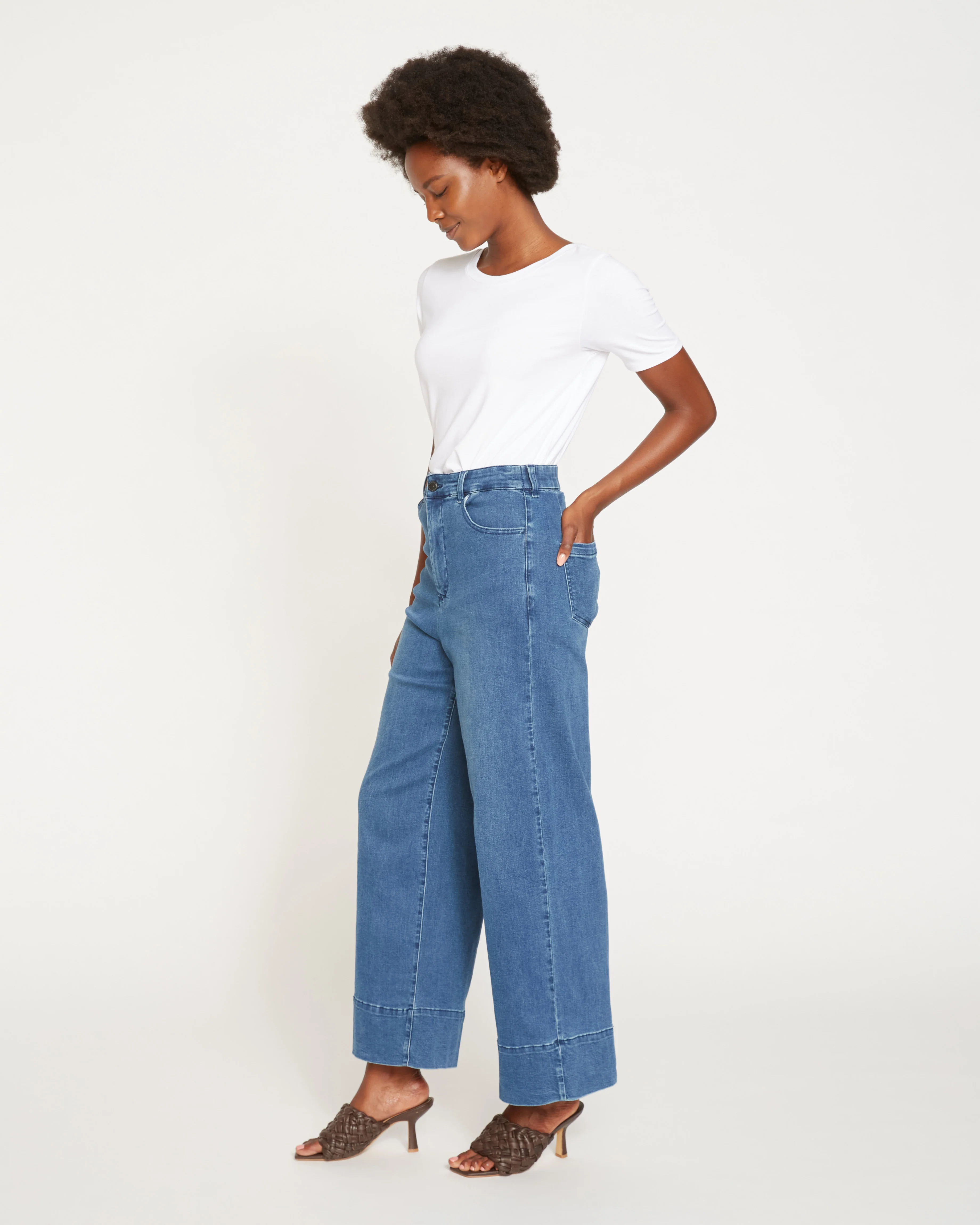 Carrie High Rise Wide Leg Jeans - True Blue - Image 14
