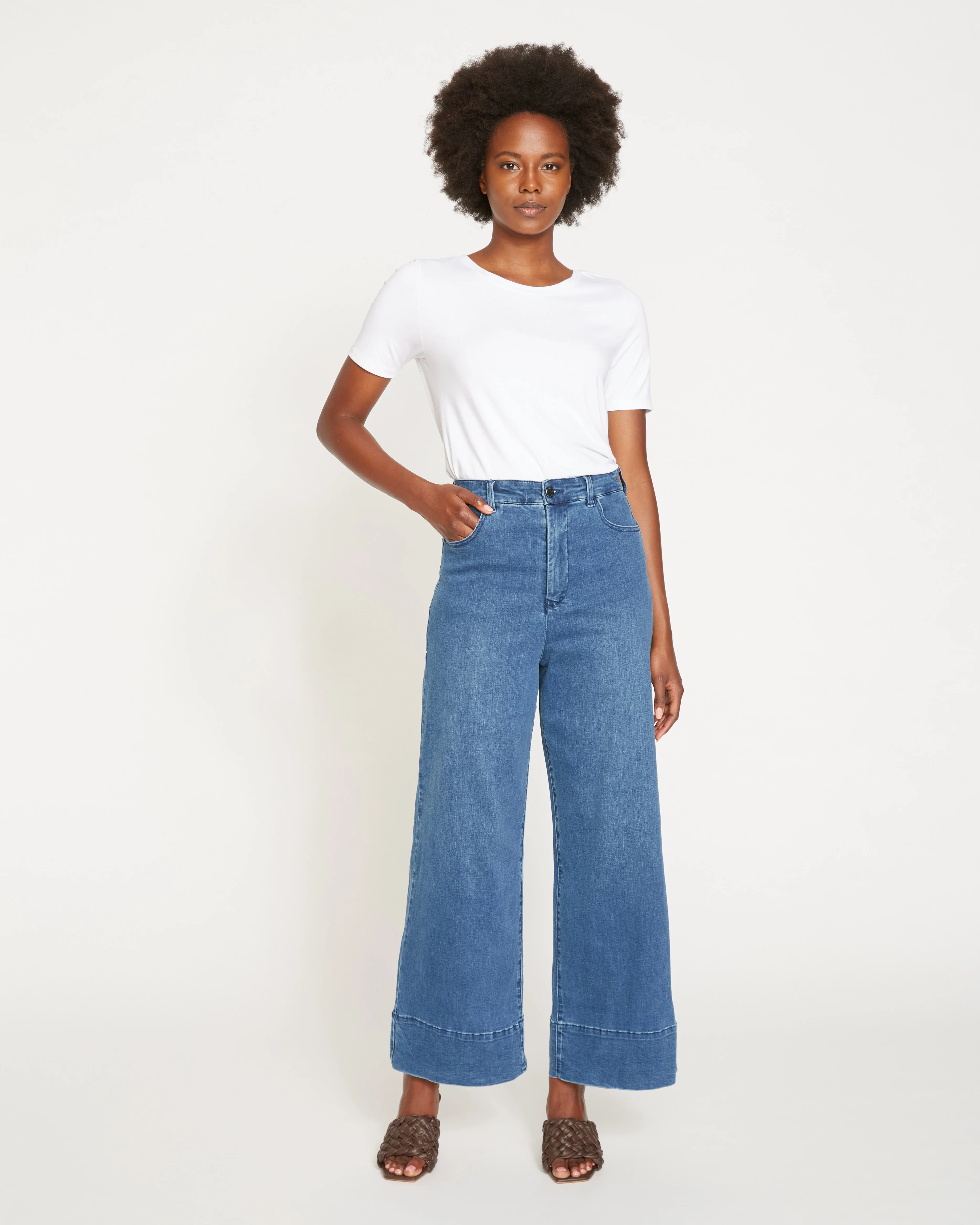Carrie High Rise Wide Leg Jeans - True Blue - Image 9