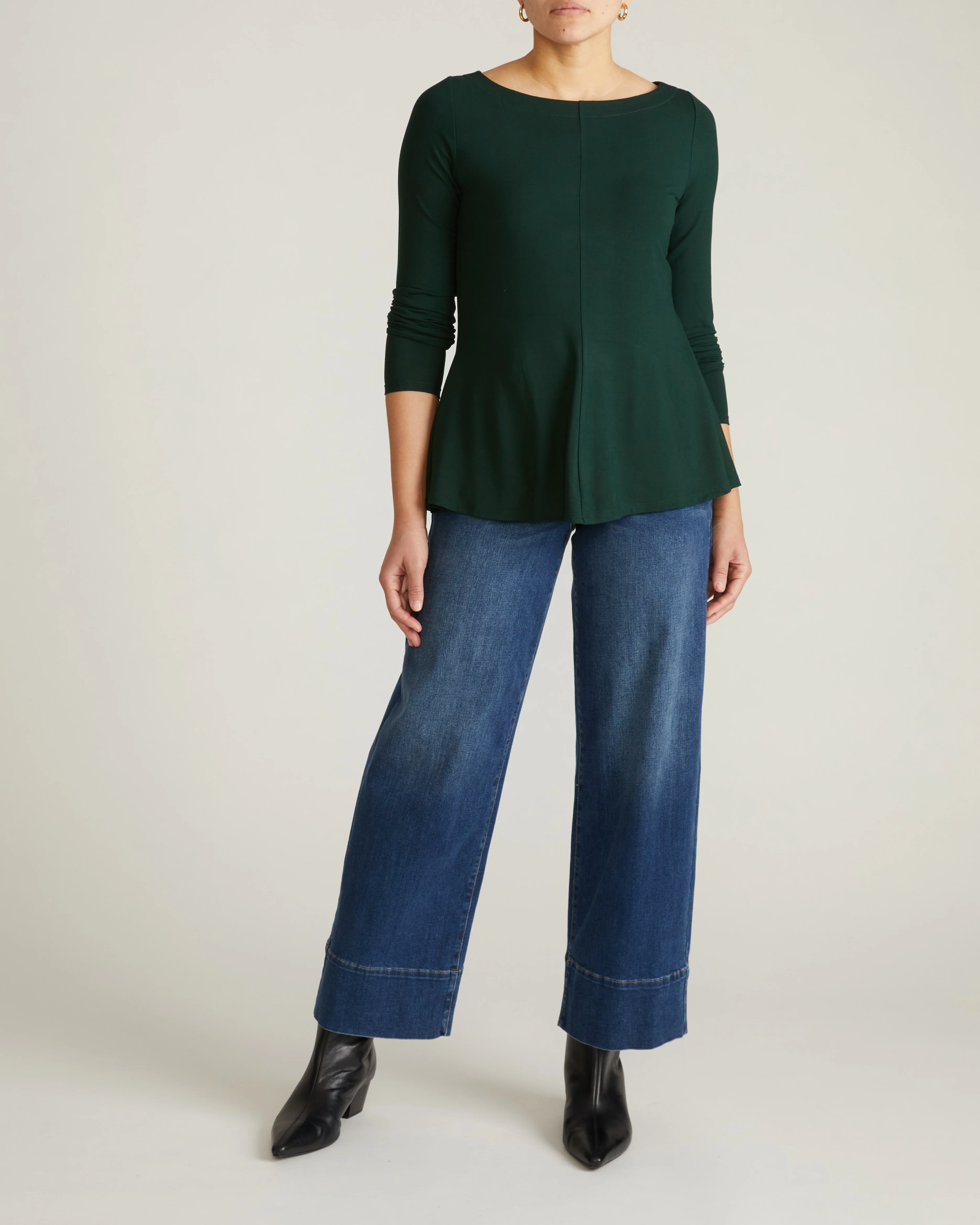 Cassandra Divine Jersey Top - Forest Green - Image 2