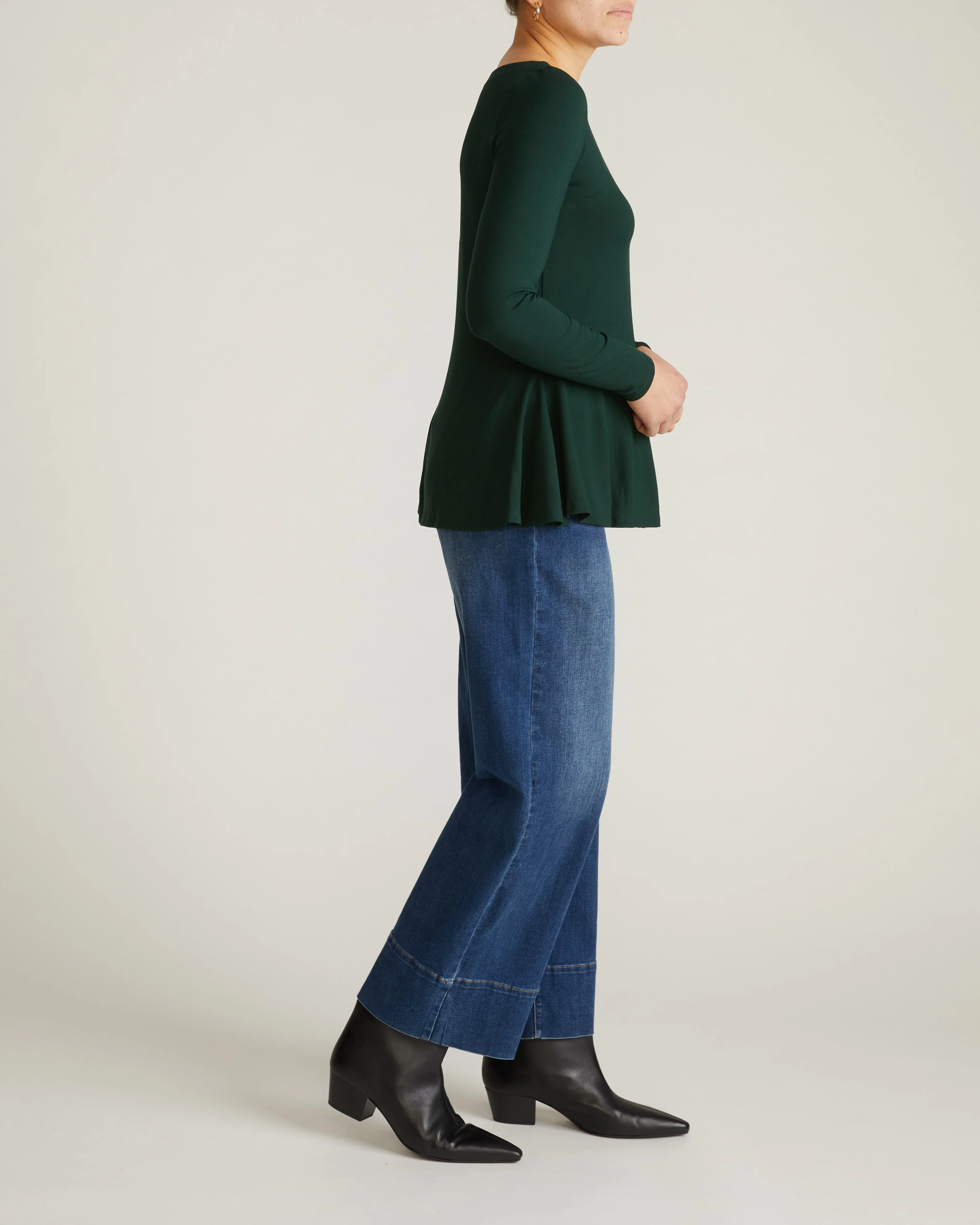 Cassandra Divine Jersey Top - Forest Green - Image 3
