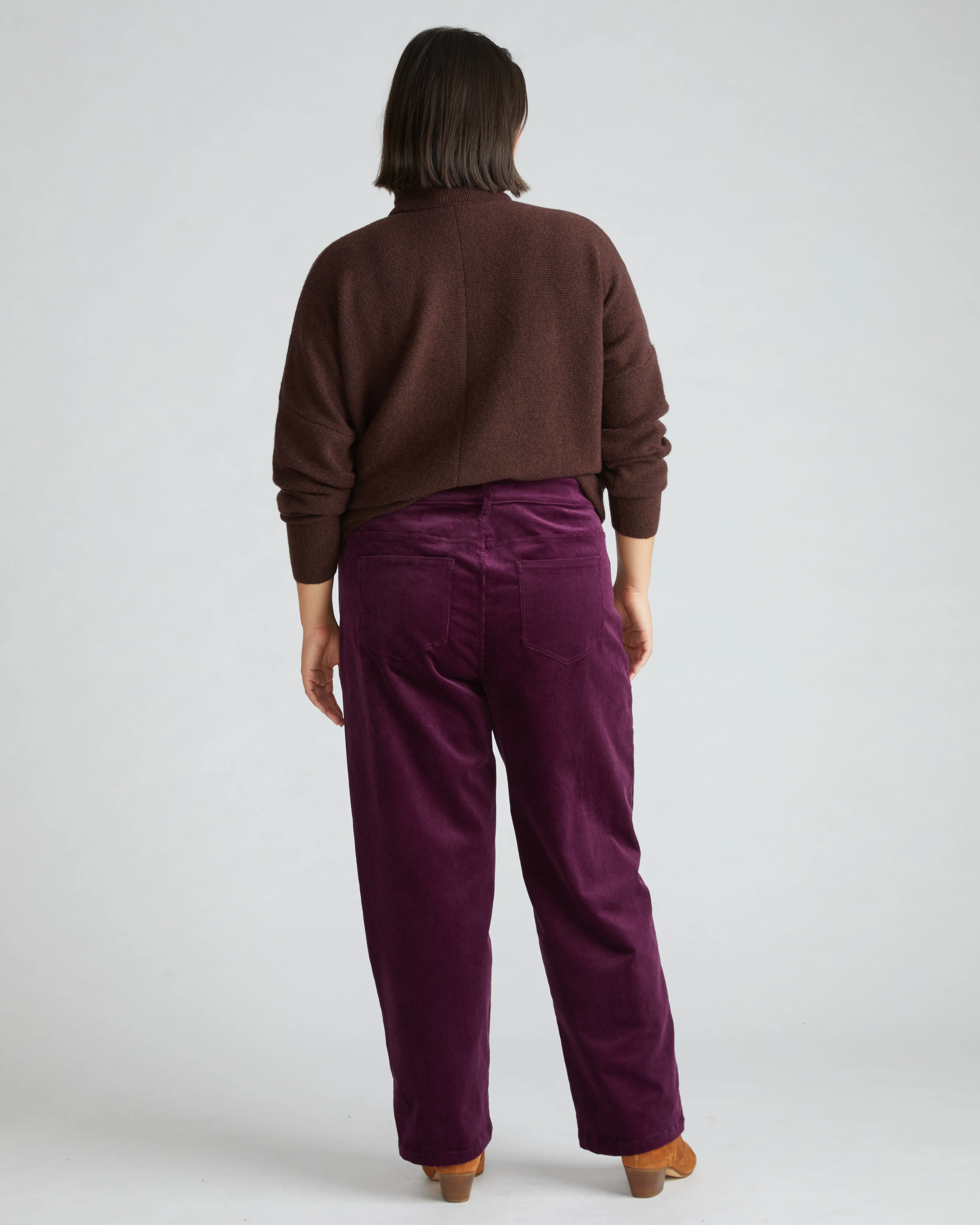 Cassidy High Rise Straight Corduroy Pants - Gamay - Image 3