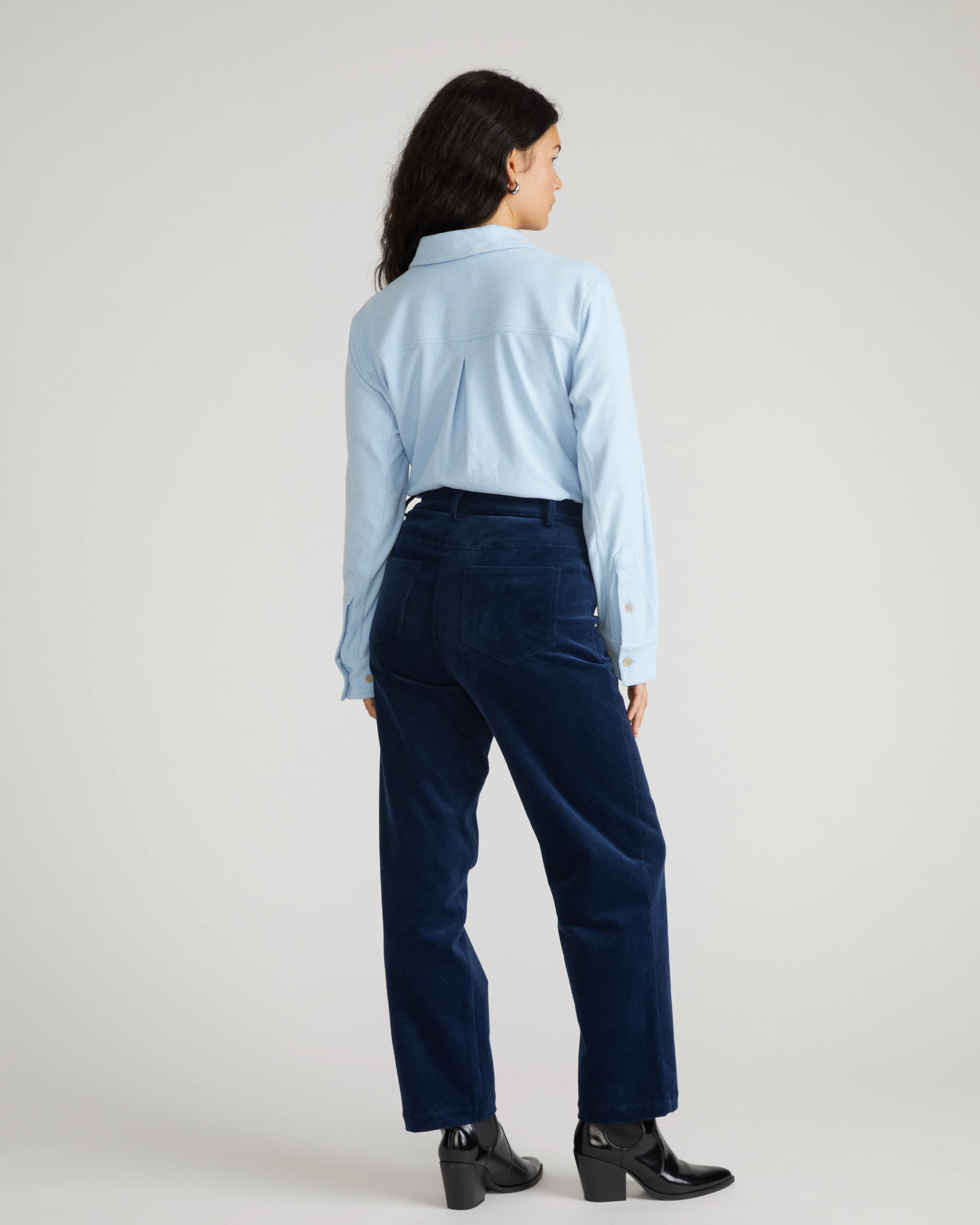 Cassidy High Rise Straight Corduroy Pants - Pageant Blue - Image 6