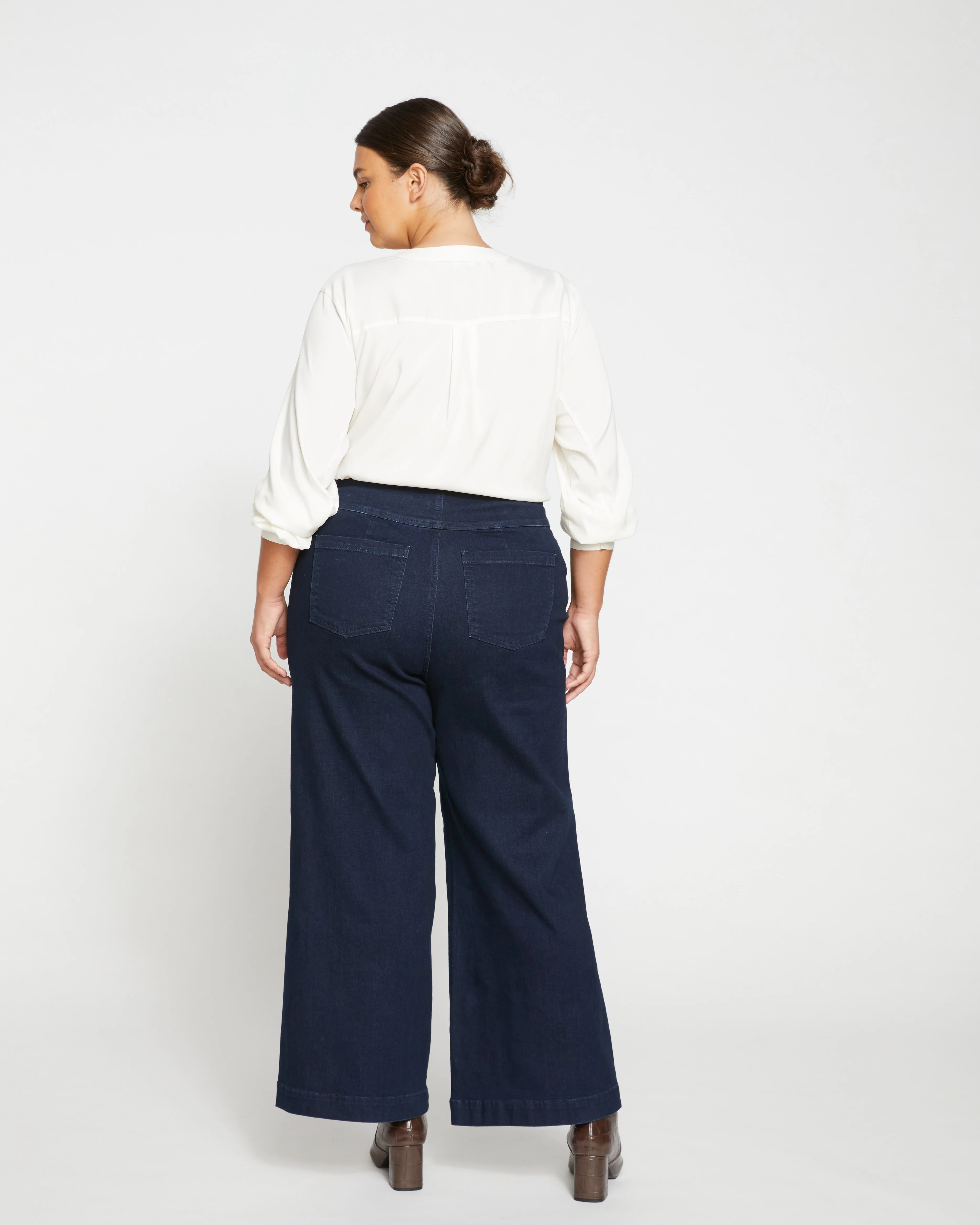 Charlie High Rise Sailor Jeans - Dark Indigo - Image 5