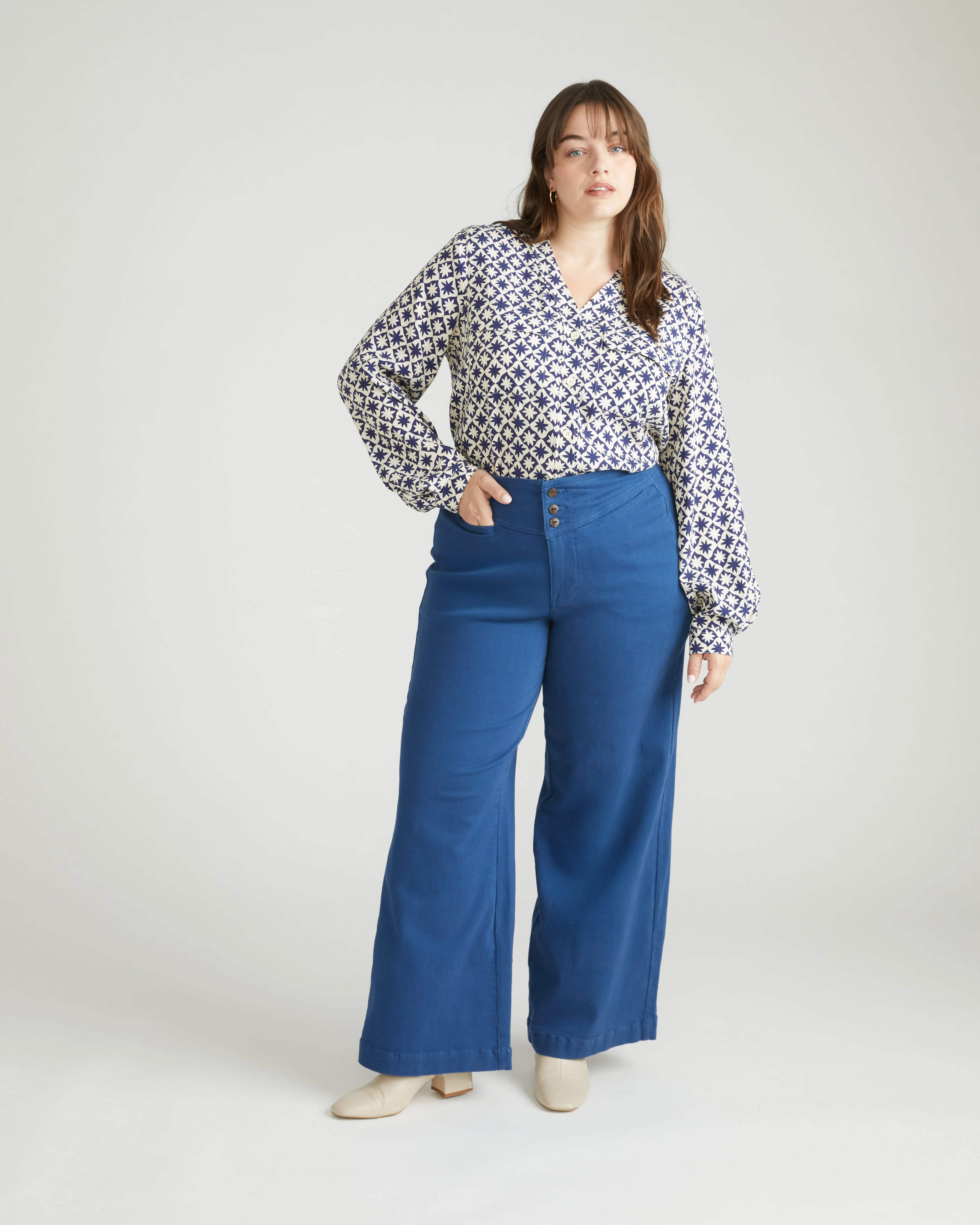 Charlie High Rise Sailor Jeans - French Blue - Image 3