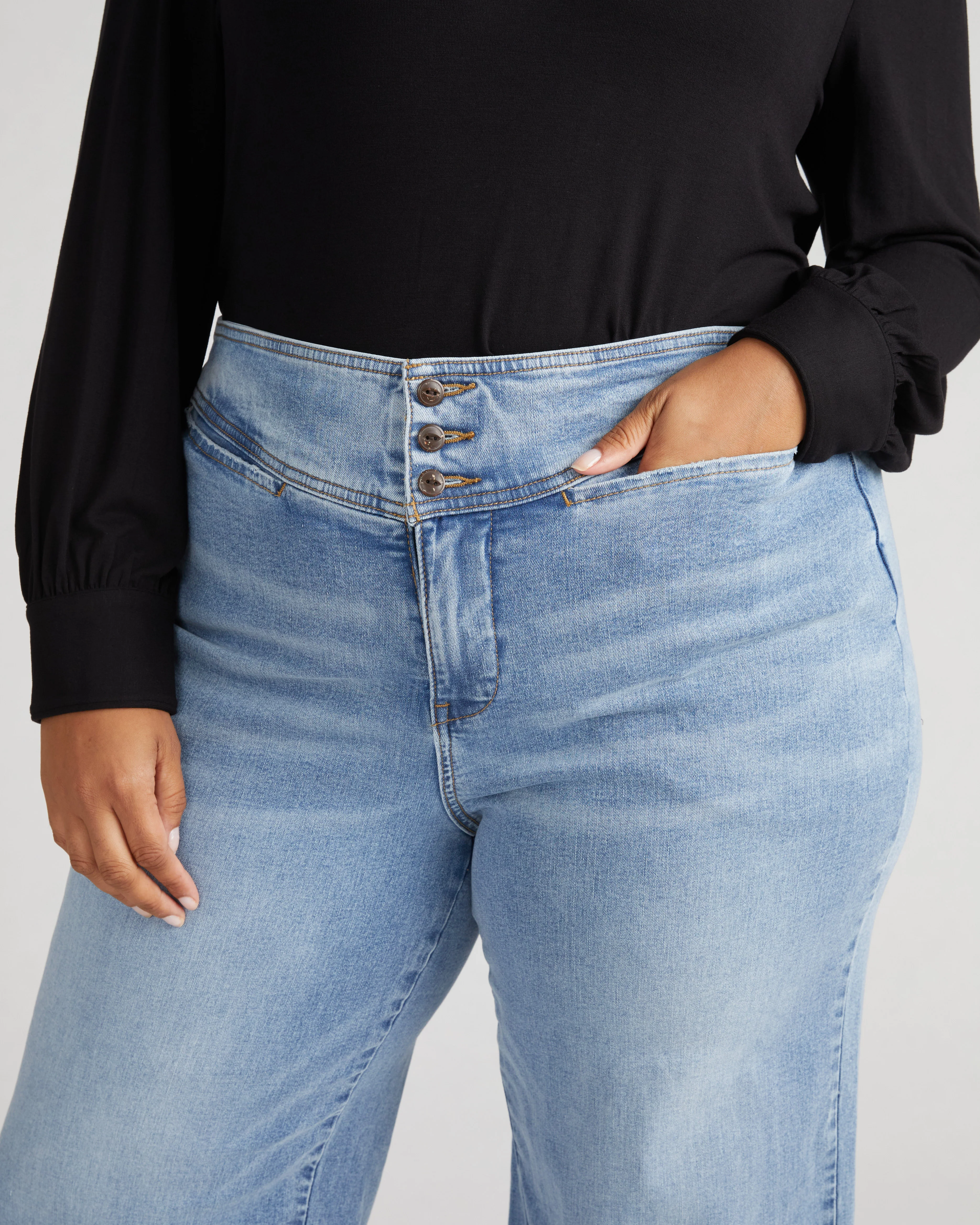 Charlie High Rise Sailor Jeans - Something Blue Wash - Image 4