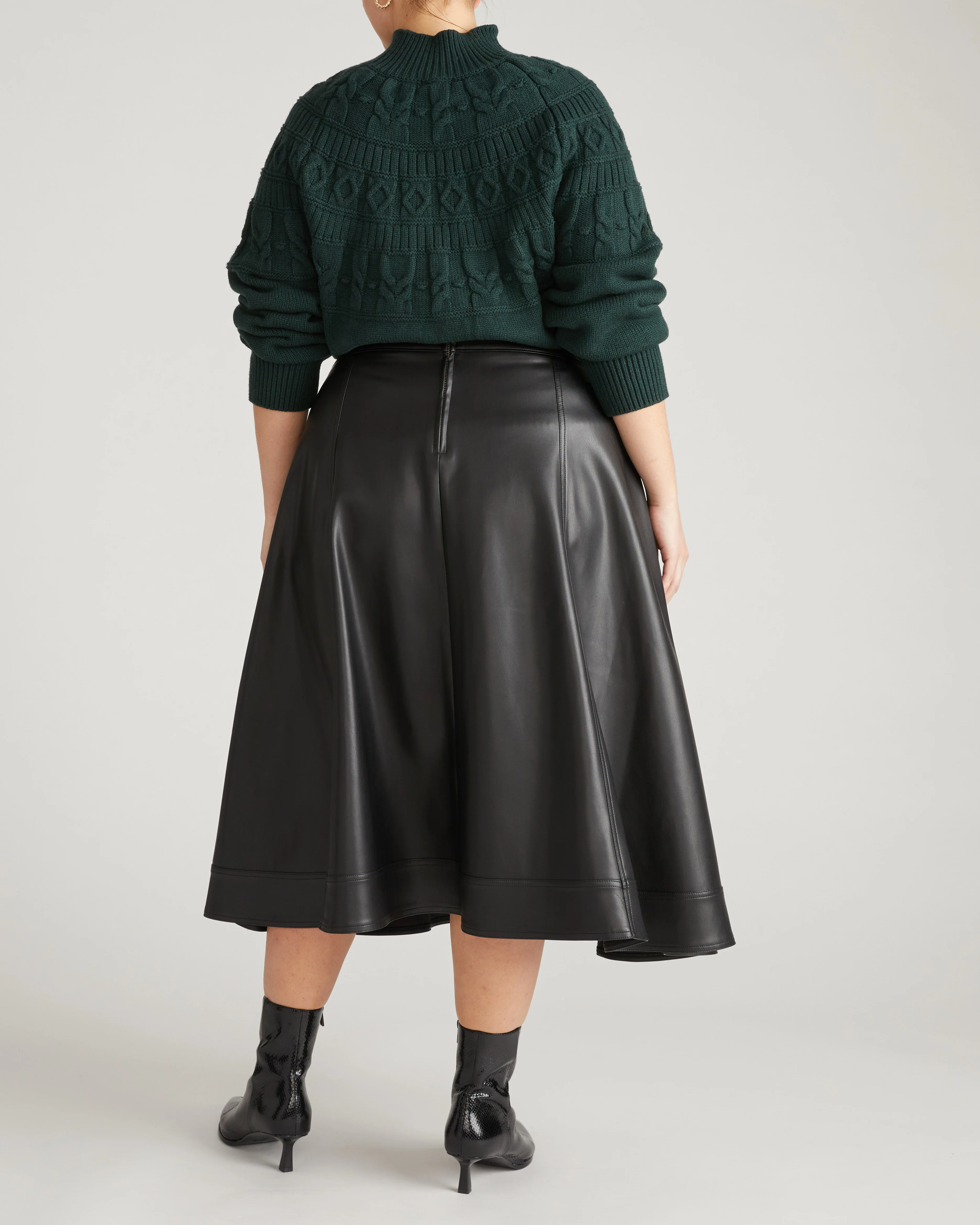 Charlotte Faux Leather Skirt - Black - Image 10