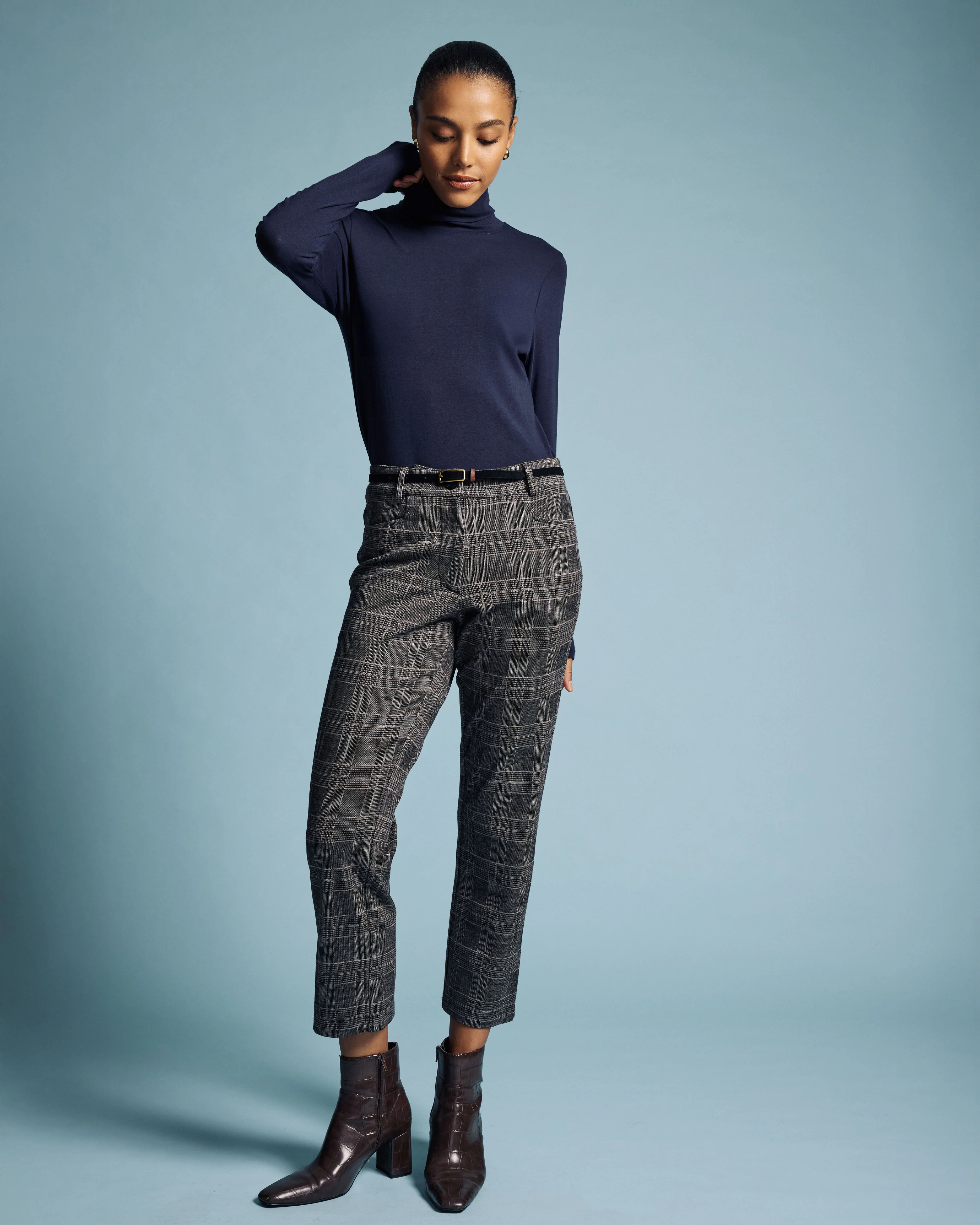 Cigarette Ponte Pants - British Plaid - Image 2