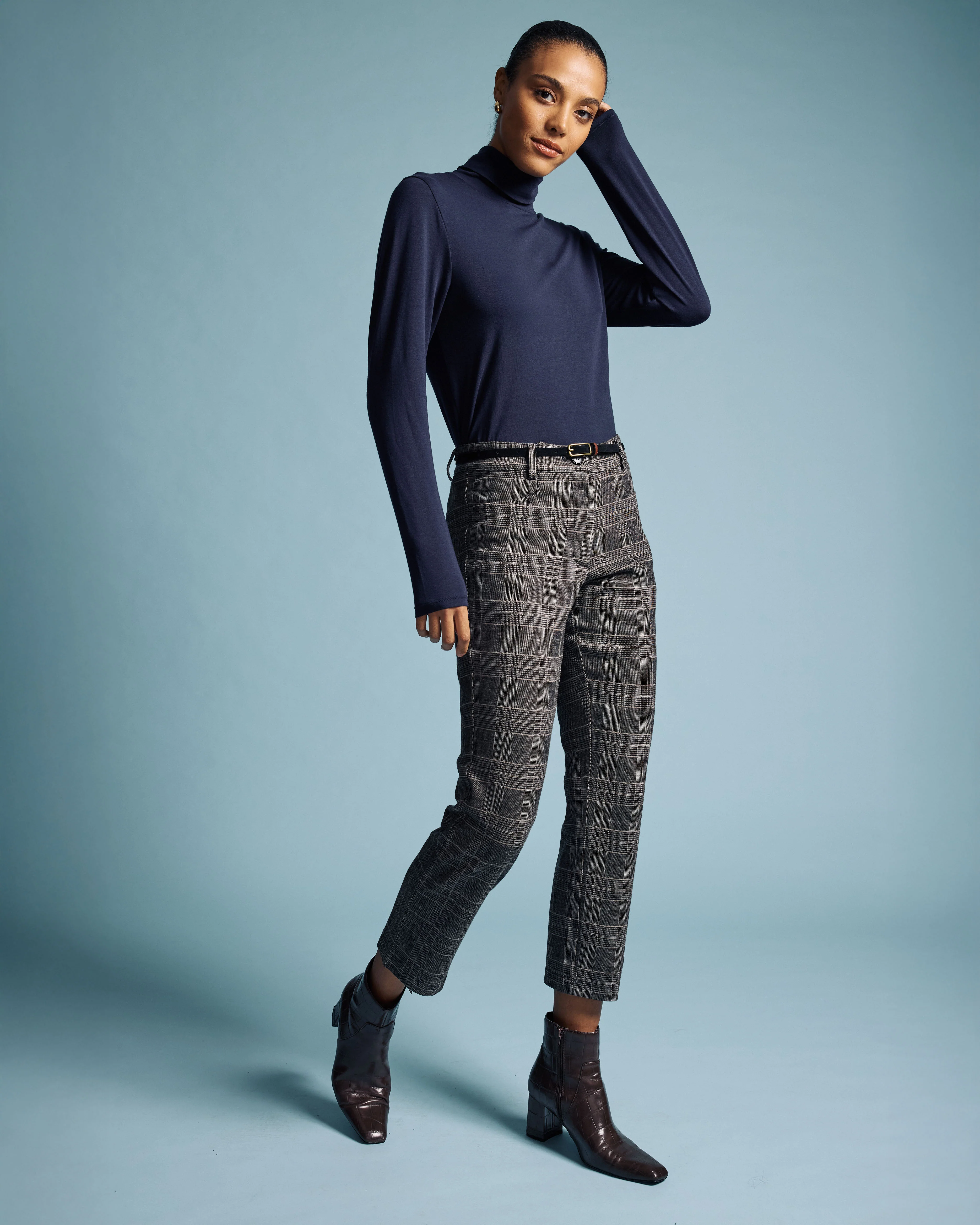 Cigarette Ponte Pants - British Plaid - Image 4