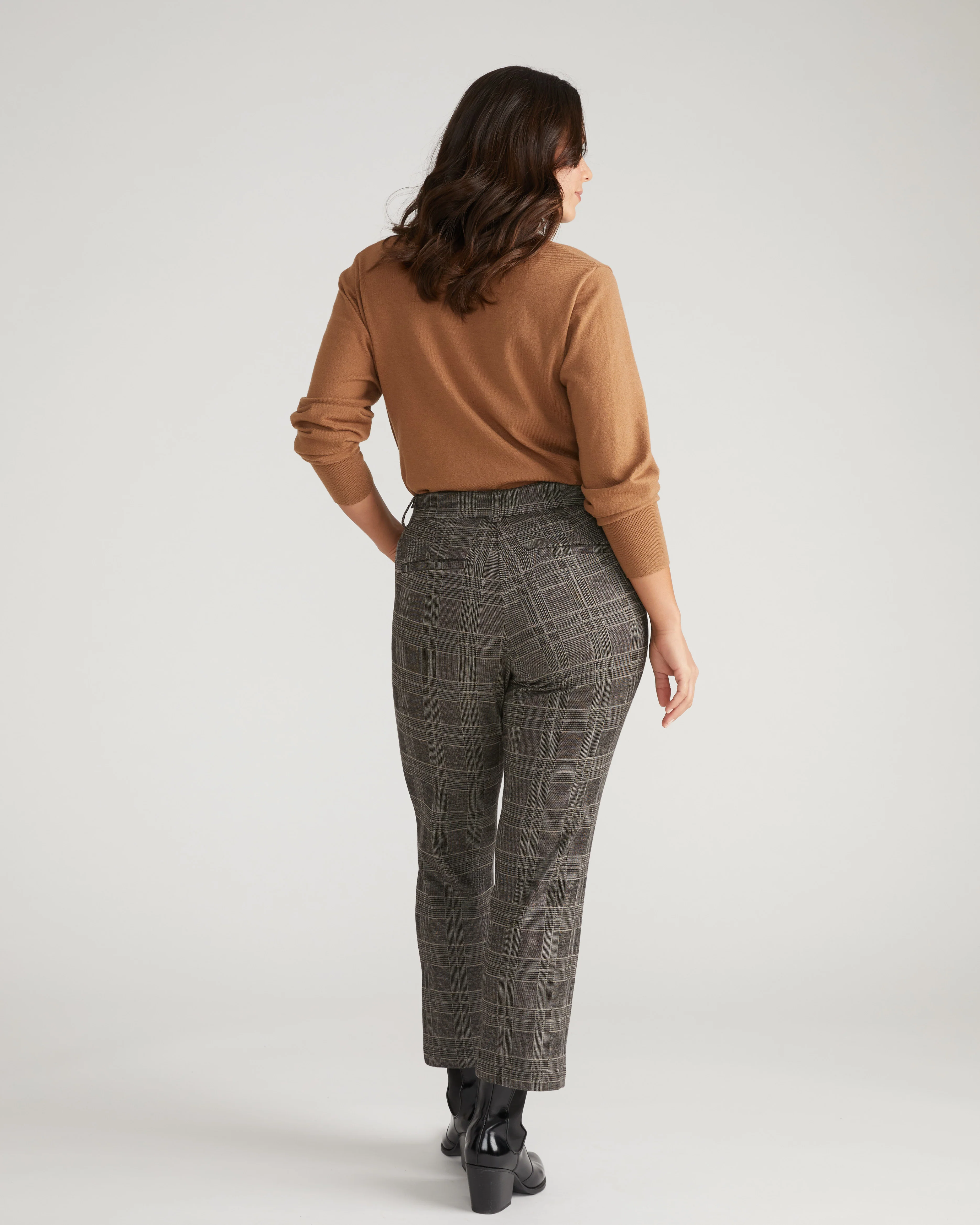 Cigarette Ponte Pants - British Plaid - Image 6