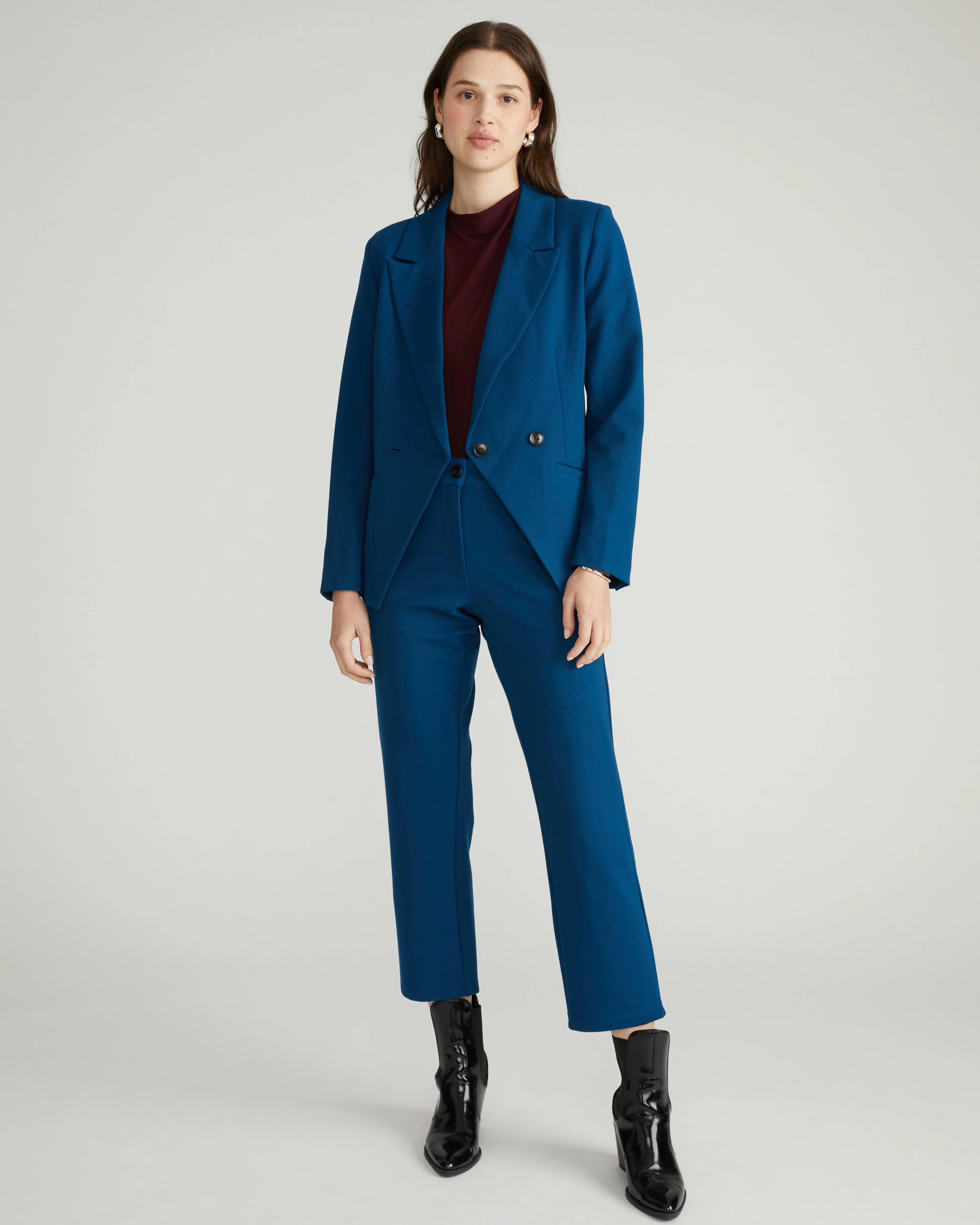 Cigarette Ponte Pants - Deep Teal - Image 2