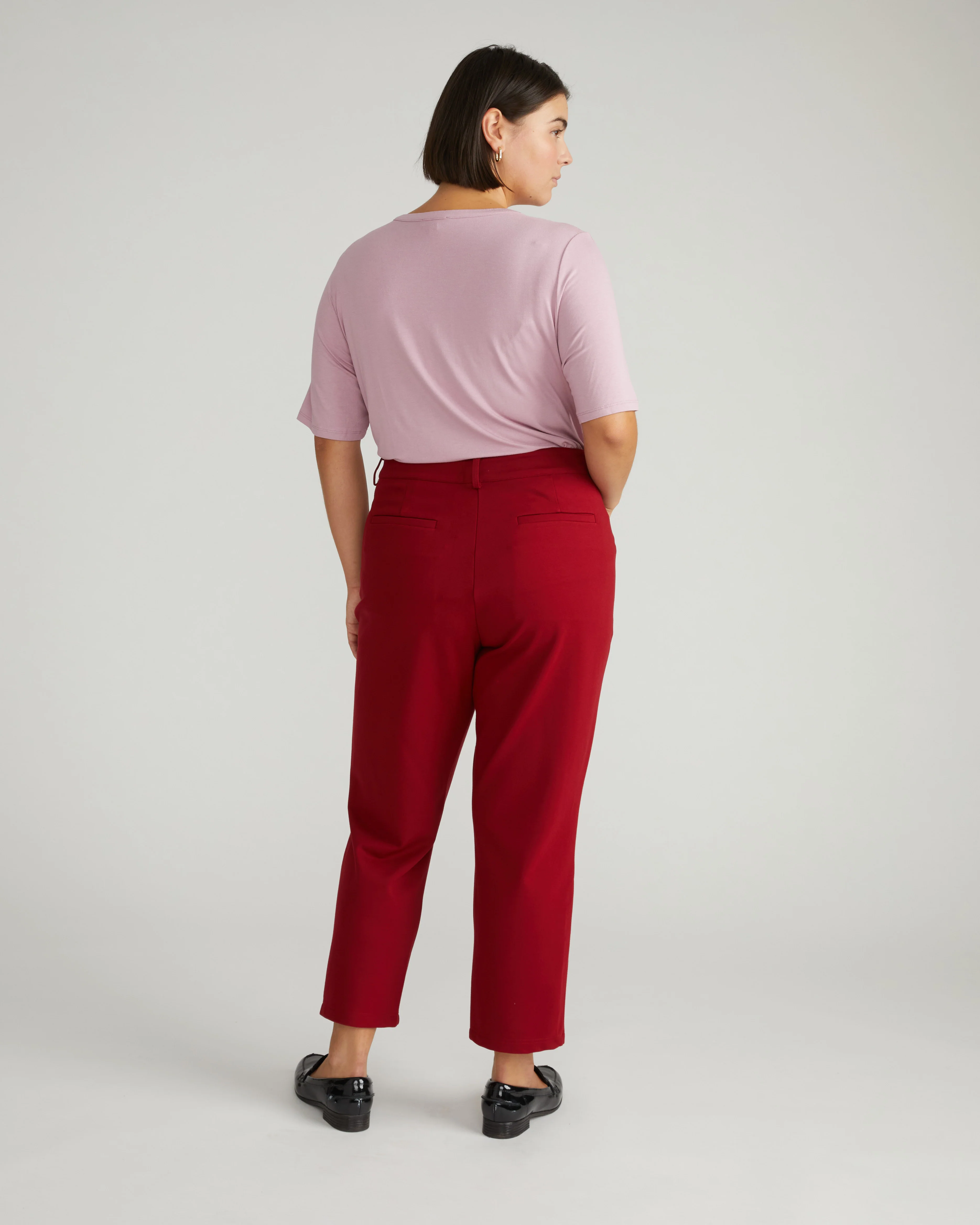 Cigarette Ponte Pants - Garnet - Image 5