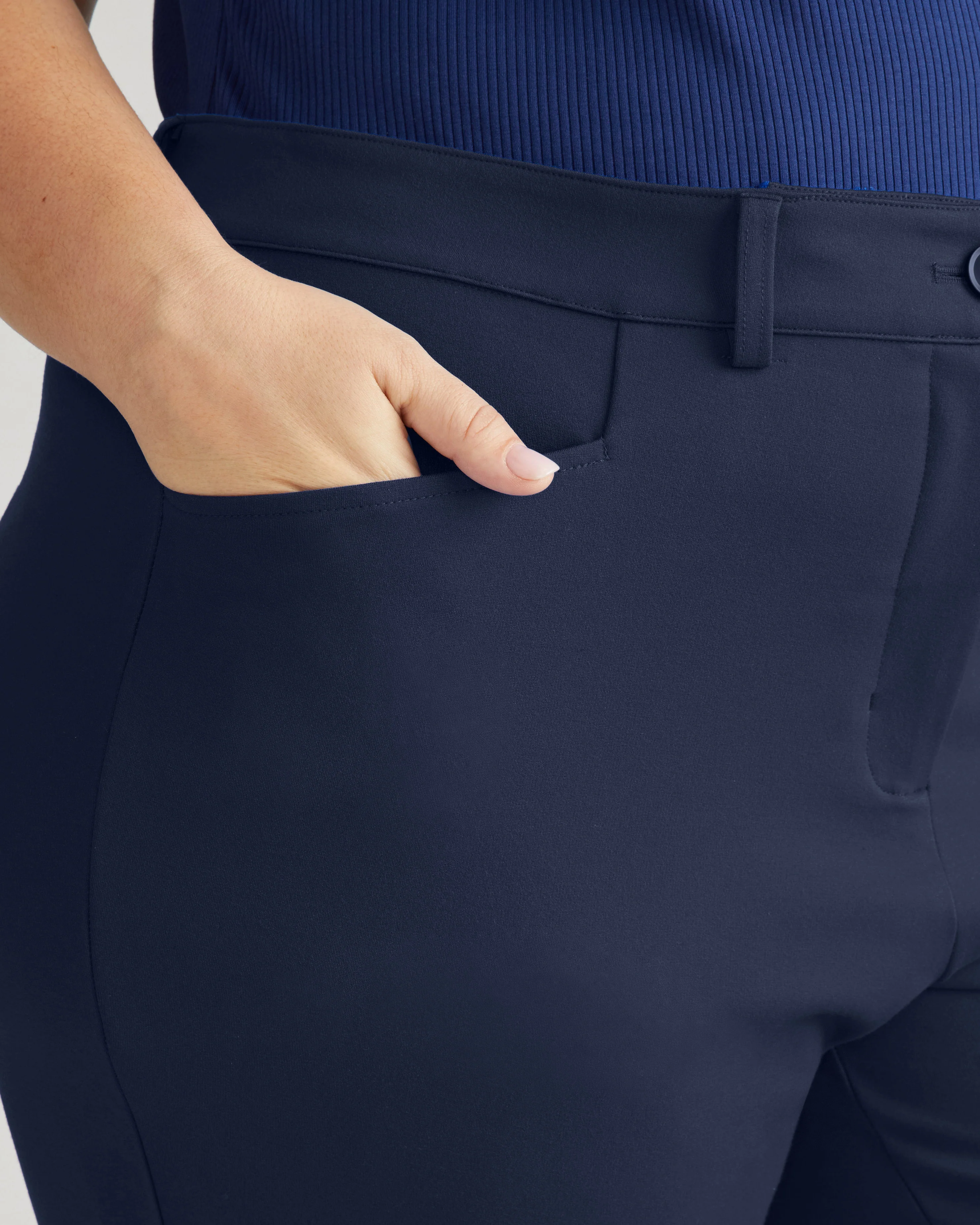 Cigarette Ponte Pants - Navy - Image 2