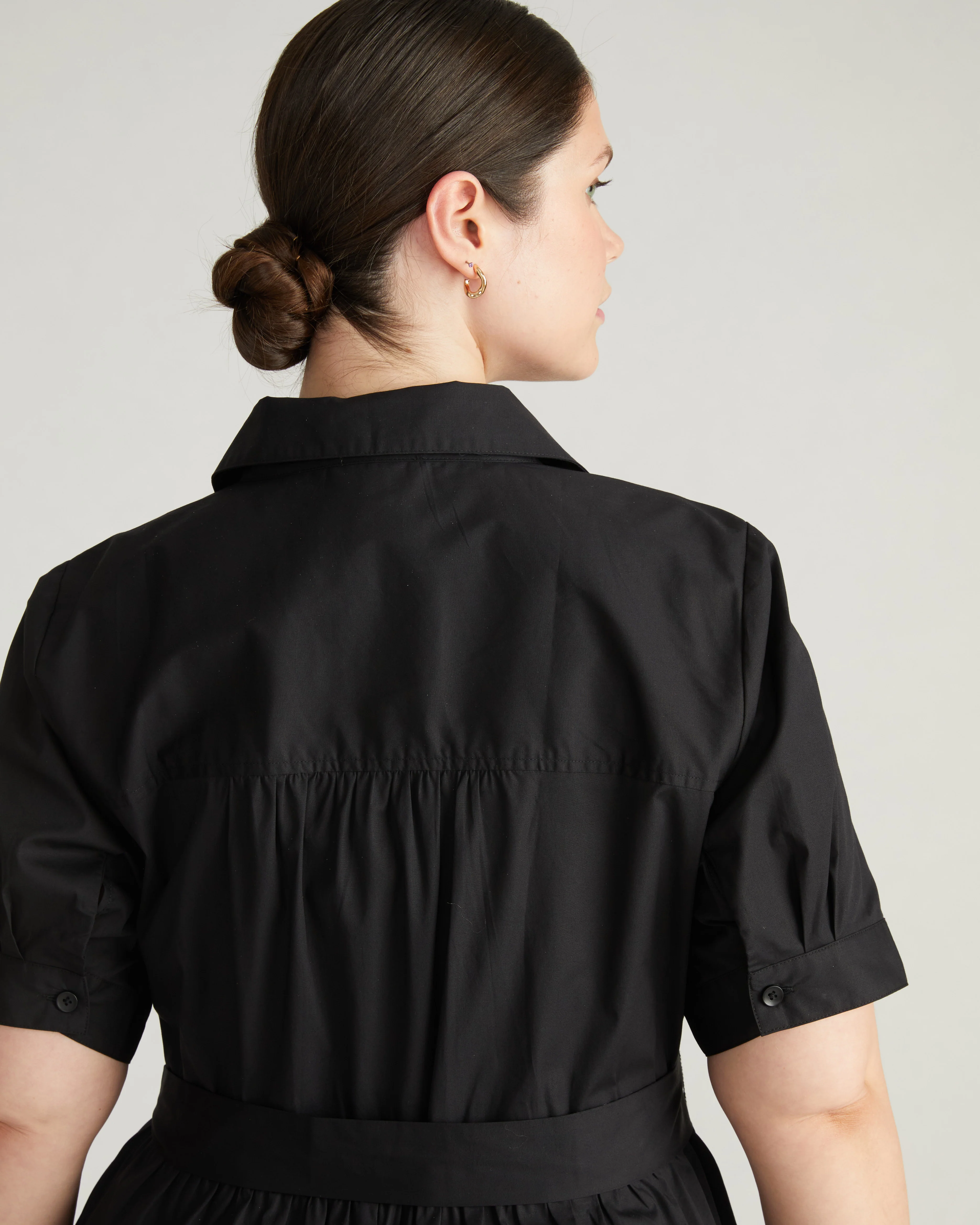 City Poplin Shirtdress - Black - Image 4