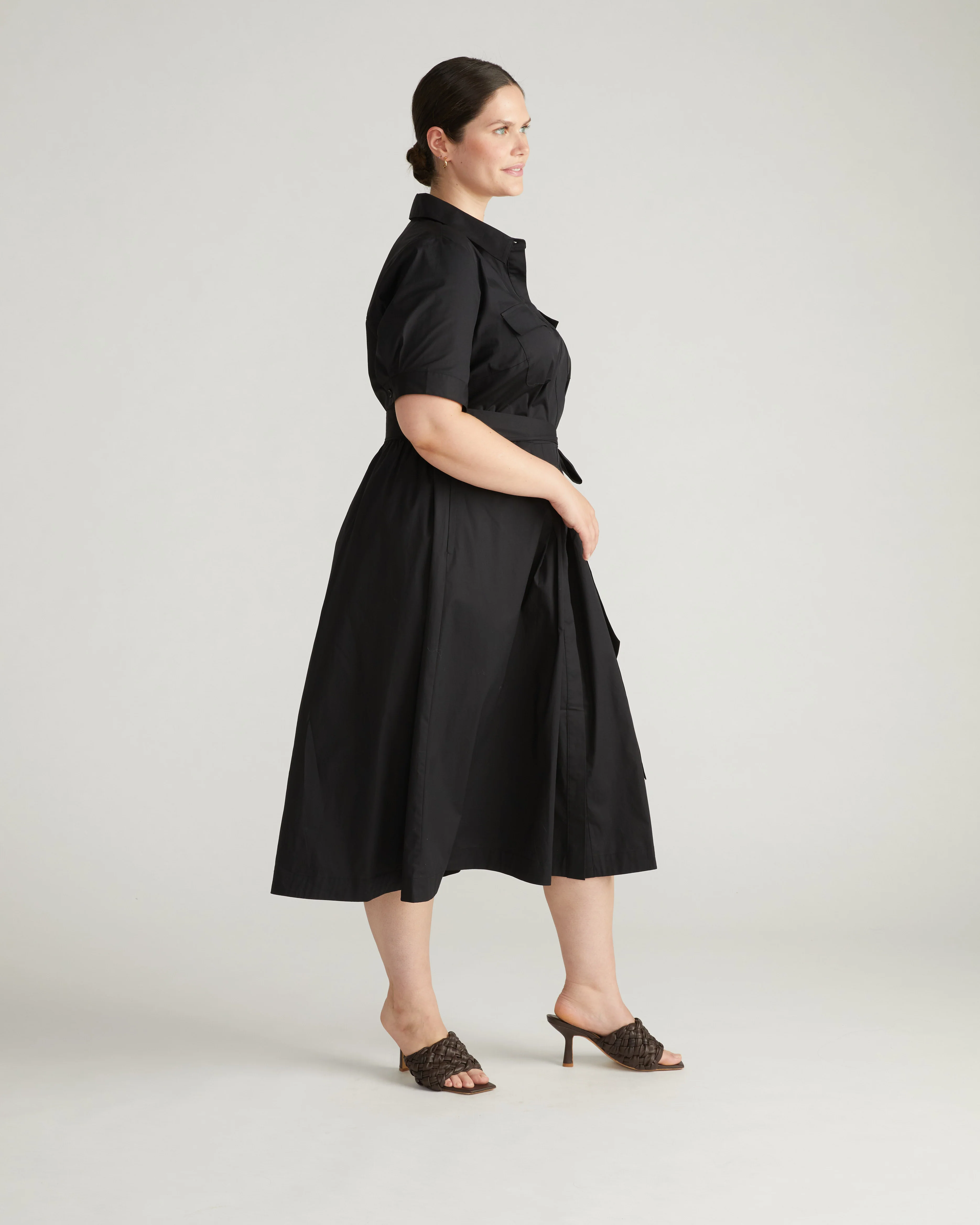 City Poplin Shirtdress - Black - Image 5