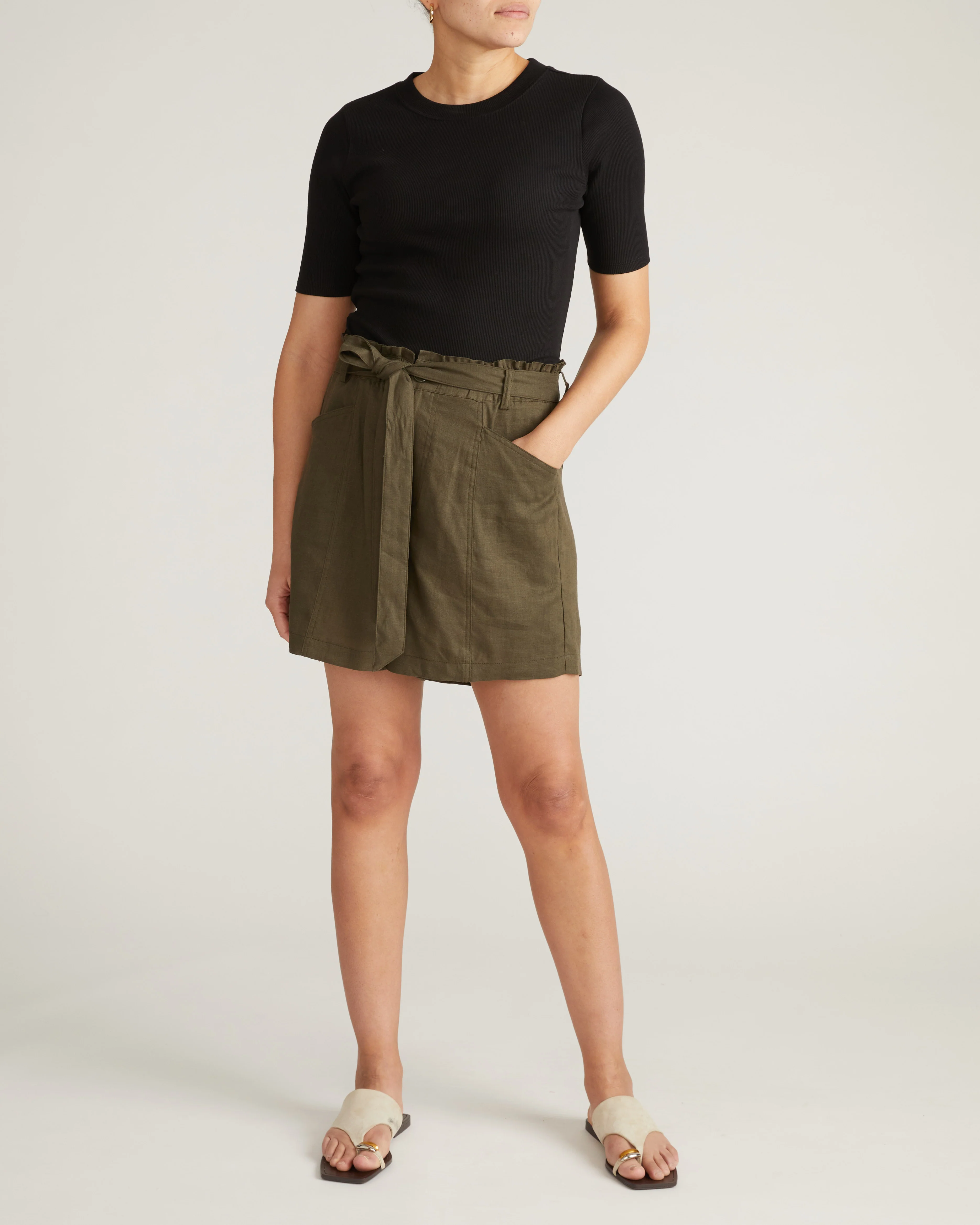 Classic Ribbed Tee - Black - Image 5
