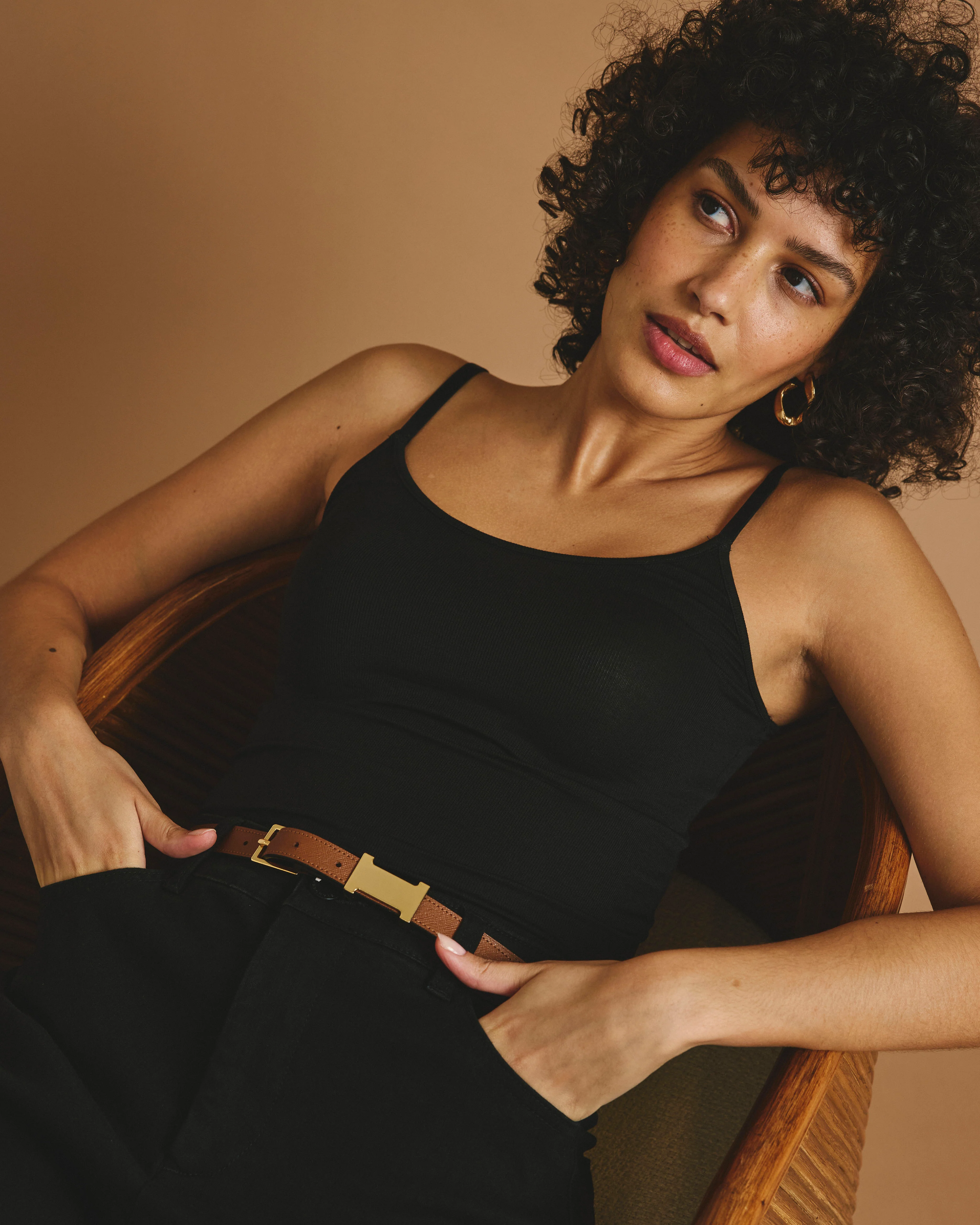 Cloud Rib Camisole - Black - Image 3