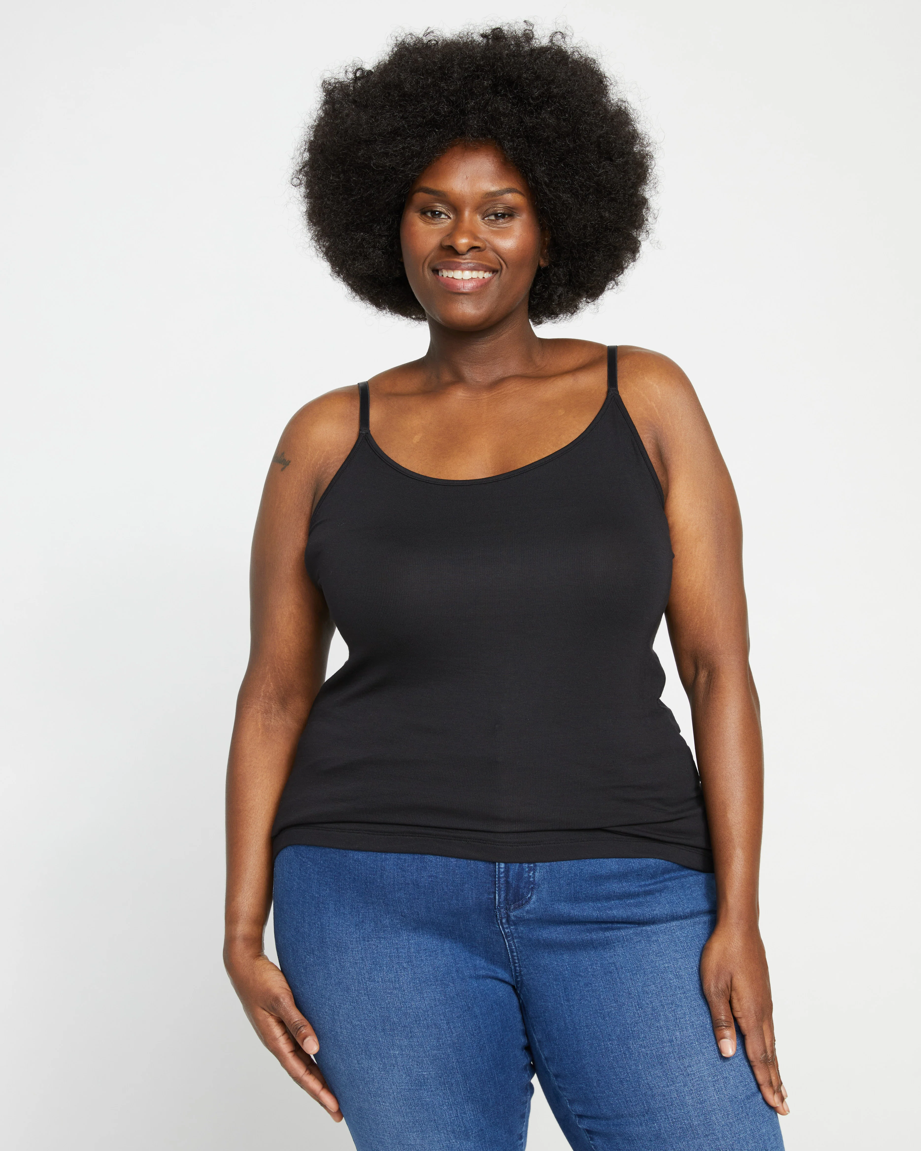 Cloud Rib Camisole - Black - Image 5